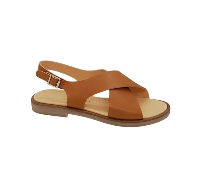 Ocra sandaal kruisband cognac