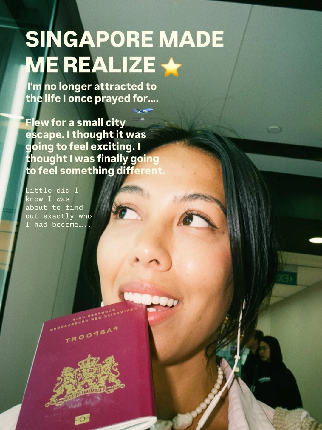 Singapore made me realize I&rsquo;m no longer attracted to the life I once prayed for. 
And on top of that, it was Mother&rsquo;s Day.
I spent it in church. In Singapore. Alone. And it felt exactly right. 
I left my own mom at 15 for my own sake. She
