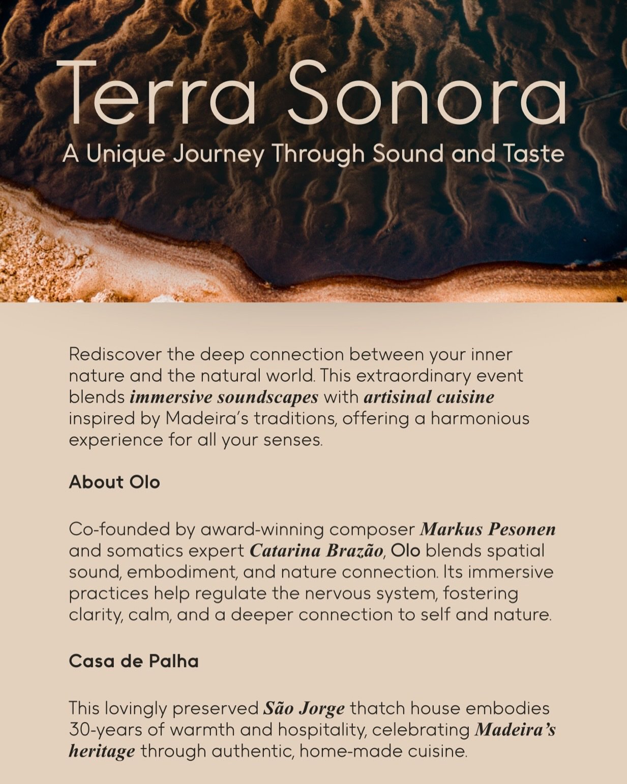 🎶 News in Madeira!
Olo Madeira, in partnership with @casadepalha_madeira invites you to embark on sound journeys, where well-being and music meet at the table. ✨

Share and come to journey with us!

https://www.olomadeira.com

#madeiraisland #experi