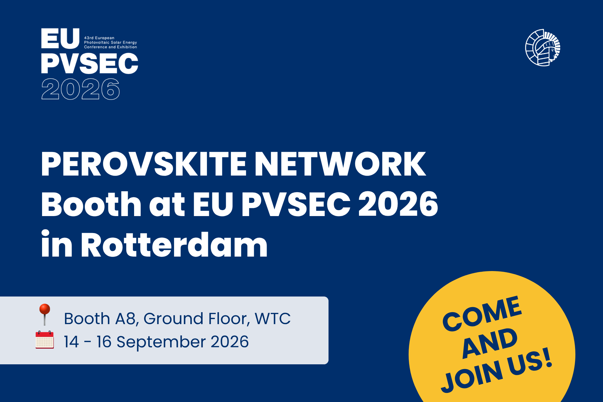 PEROVSKITE NETWORK Booth at EU PVSEC 2026