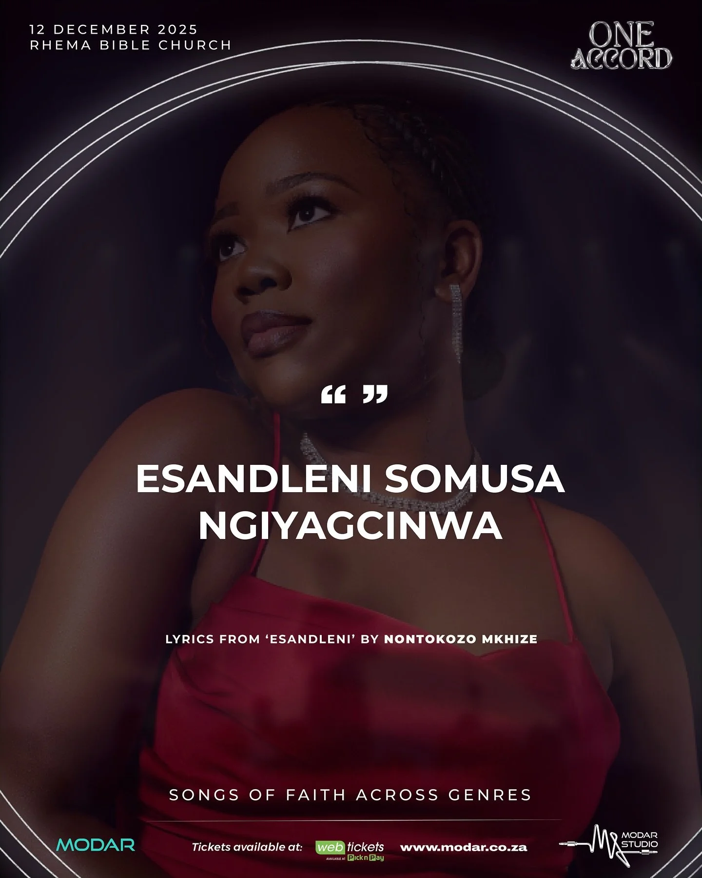 Sometimes we forget where our strength and our help come from, and this song is a reminder that there is only one place to run to for these things, &ldquo;esandleni somusa&rdquo;.

Catch @nontokozo_mkhizeh live on the 𝑶𝒏𝒆 𝑨𝒄𝒄𝒐𝒓𝒅 stage, 12 De