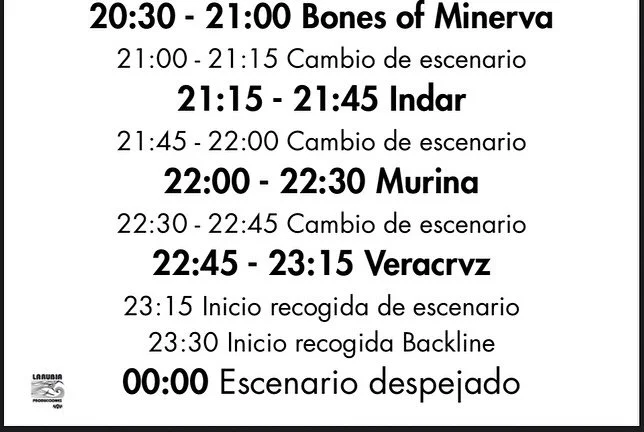 RUBISHOWCASE 23/9/25

Estos horarios se cumplieron con total rigurosidad. Palabritadelni&ntilde;och&uacute;s. Lo dice todo sobre la generosidad, compromiso y profesionalidad de las bandas, mis idolatradas @bonesofminerva @indar_band @hey_murina y @ve