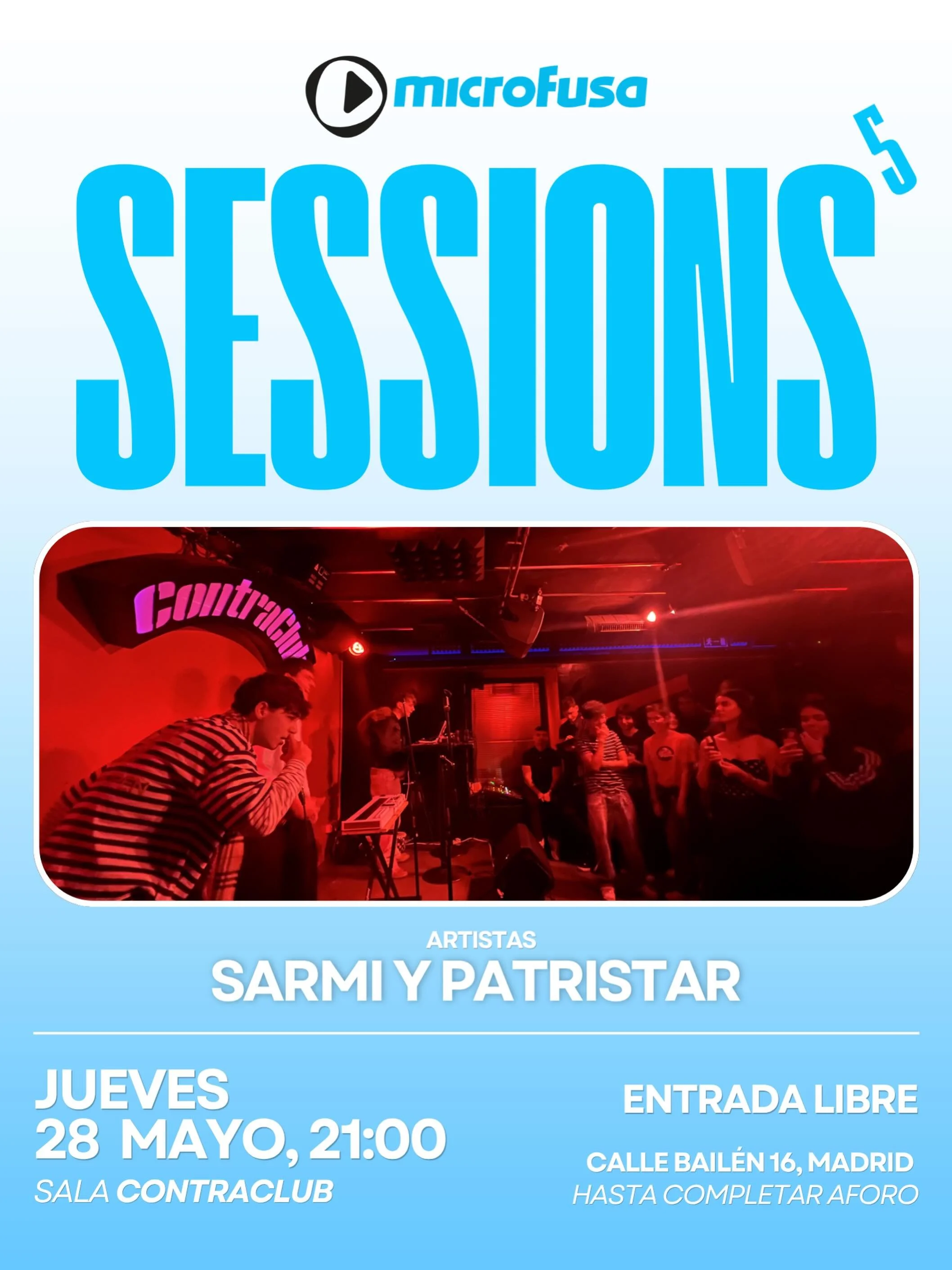 Microfusa Sessions 2026

Este jueves tenemos la &uacute;ltima (al menos por este curso) de nuestras Microfusa Sessions, un lugar donde nuestrxs alumnxs de @microfusa_escuelas  puedan practicar y vivir &ldquo;eso del directo&rdquo;. Porque esa debe se