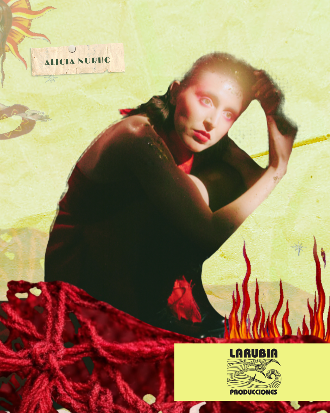 Retrato artístico de Alicia Nurho anunciando su incorporación al roster de LaRubiaProducciones