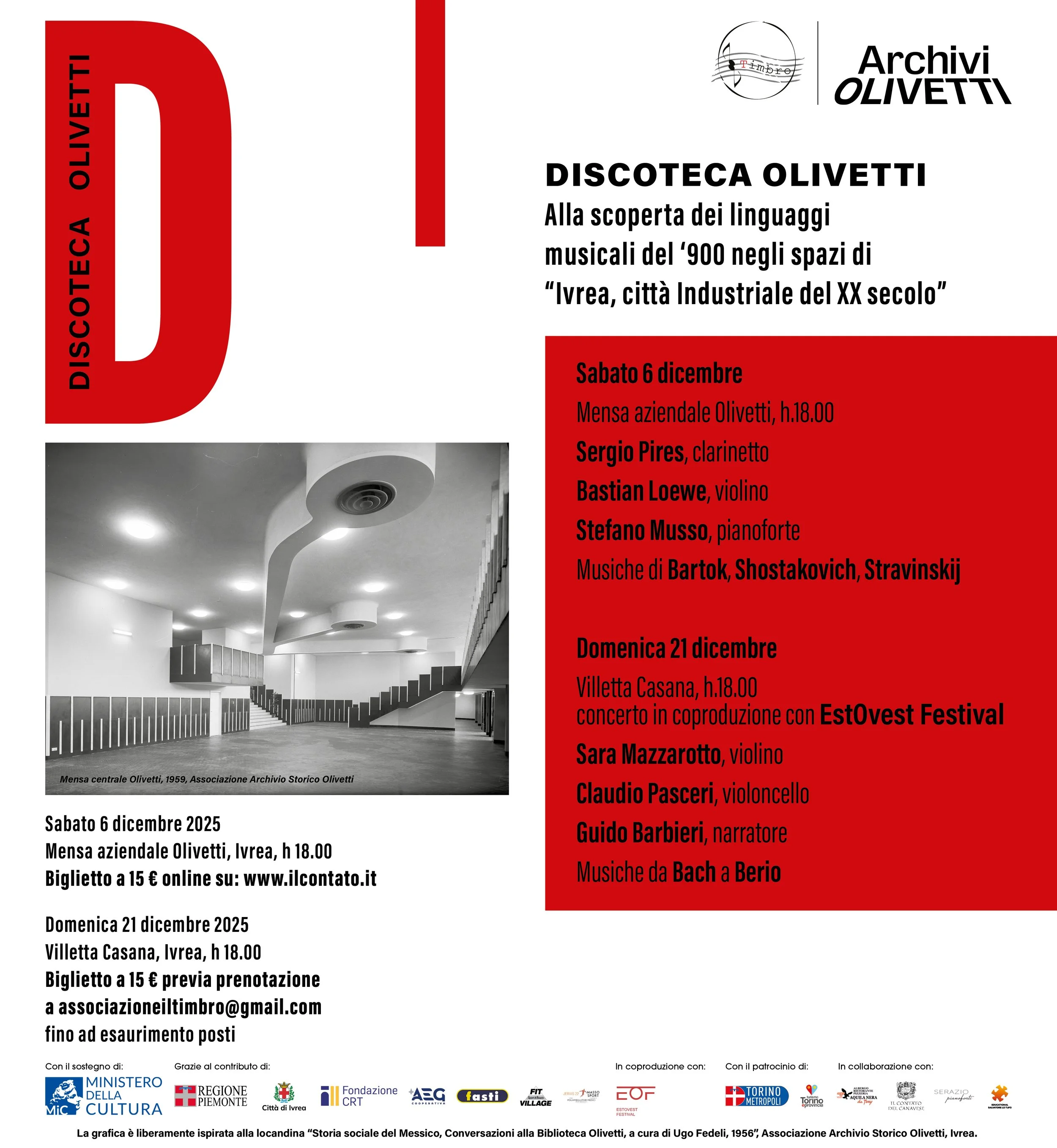 6/12 Sergio Pires, Bastian Loewe Stefano Musso                                                      21/12 Sara Mazzarotto, Claudio Pasceri, Guido Barbieri