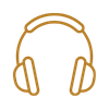 Line drawing of headphones