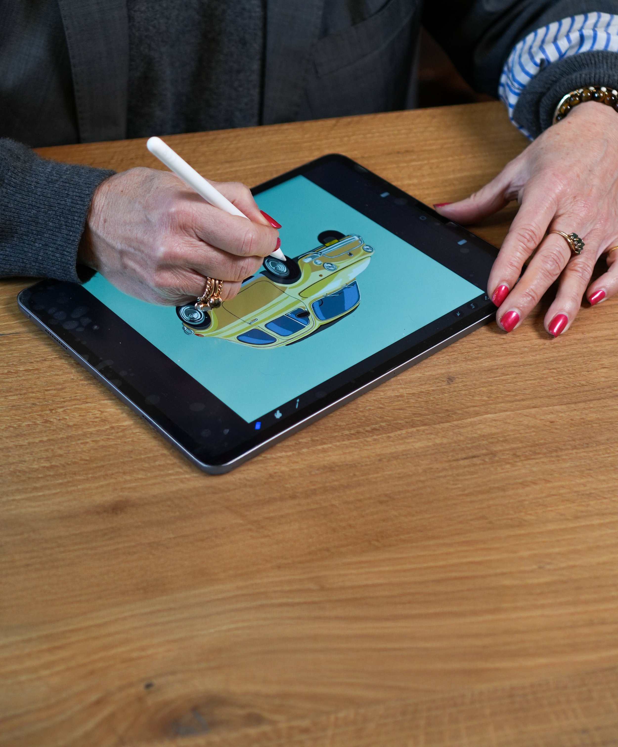 Lijntekening van een auto