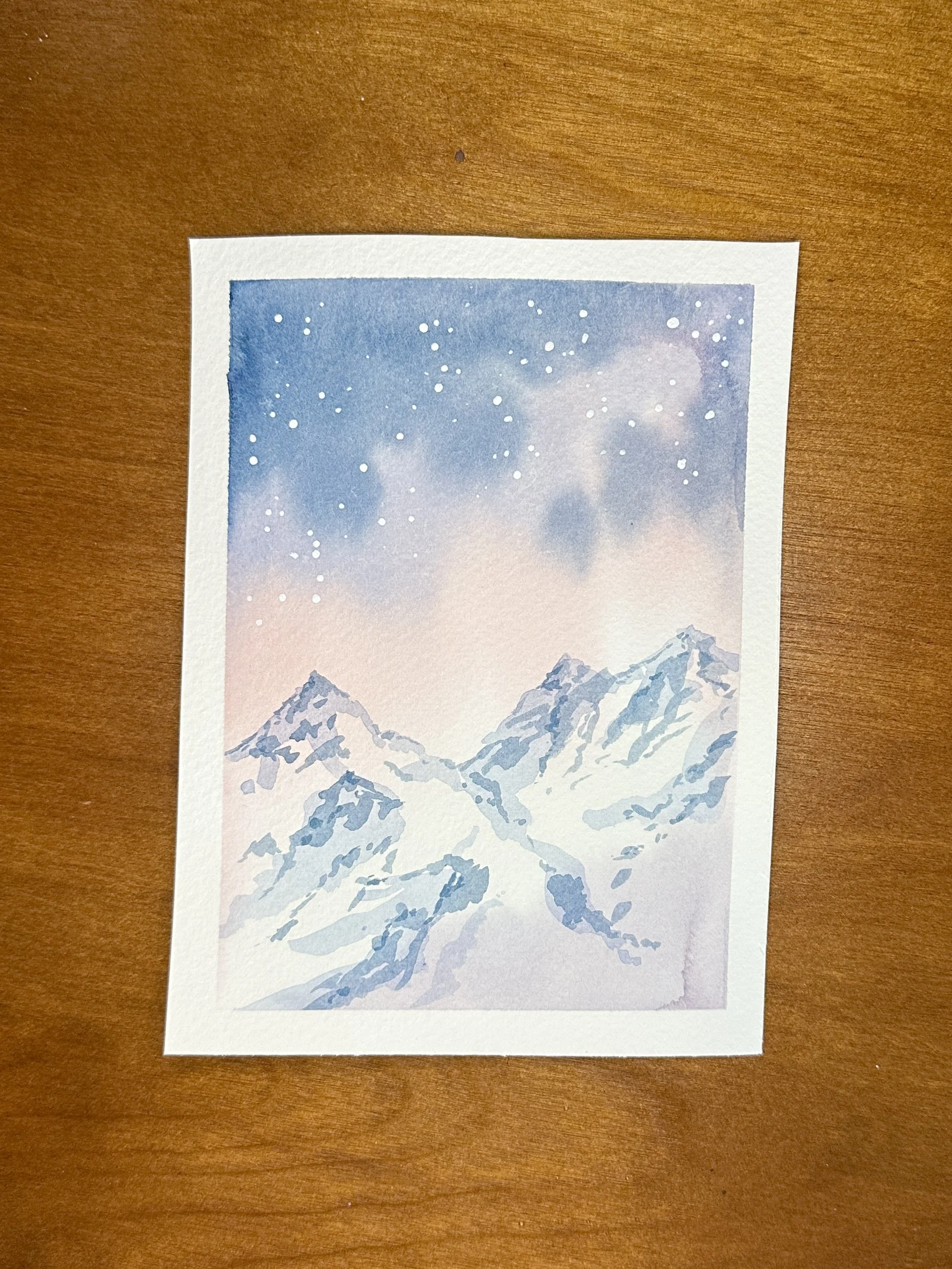 "Peaks, No. 1", 4.5X6", Original watercolor painting