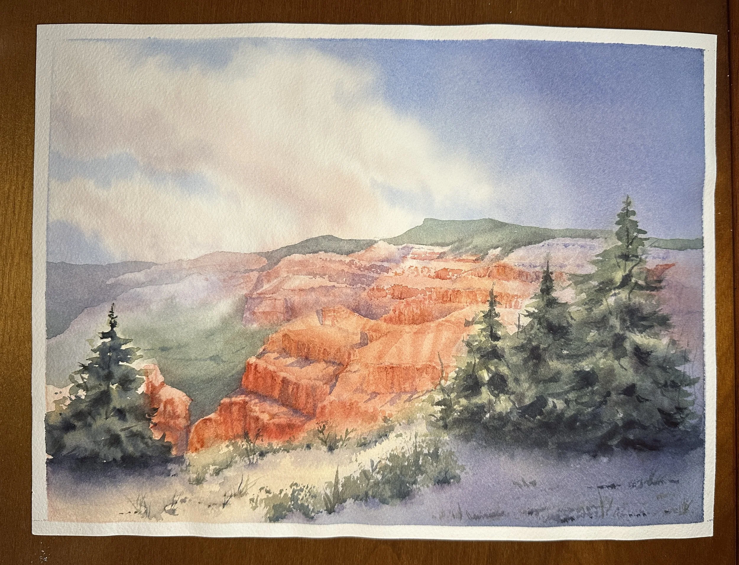 "Cedar Breaks Vista", 12X9", Original Watercolor painting