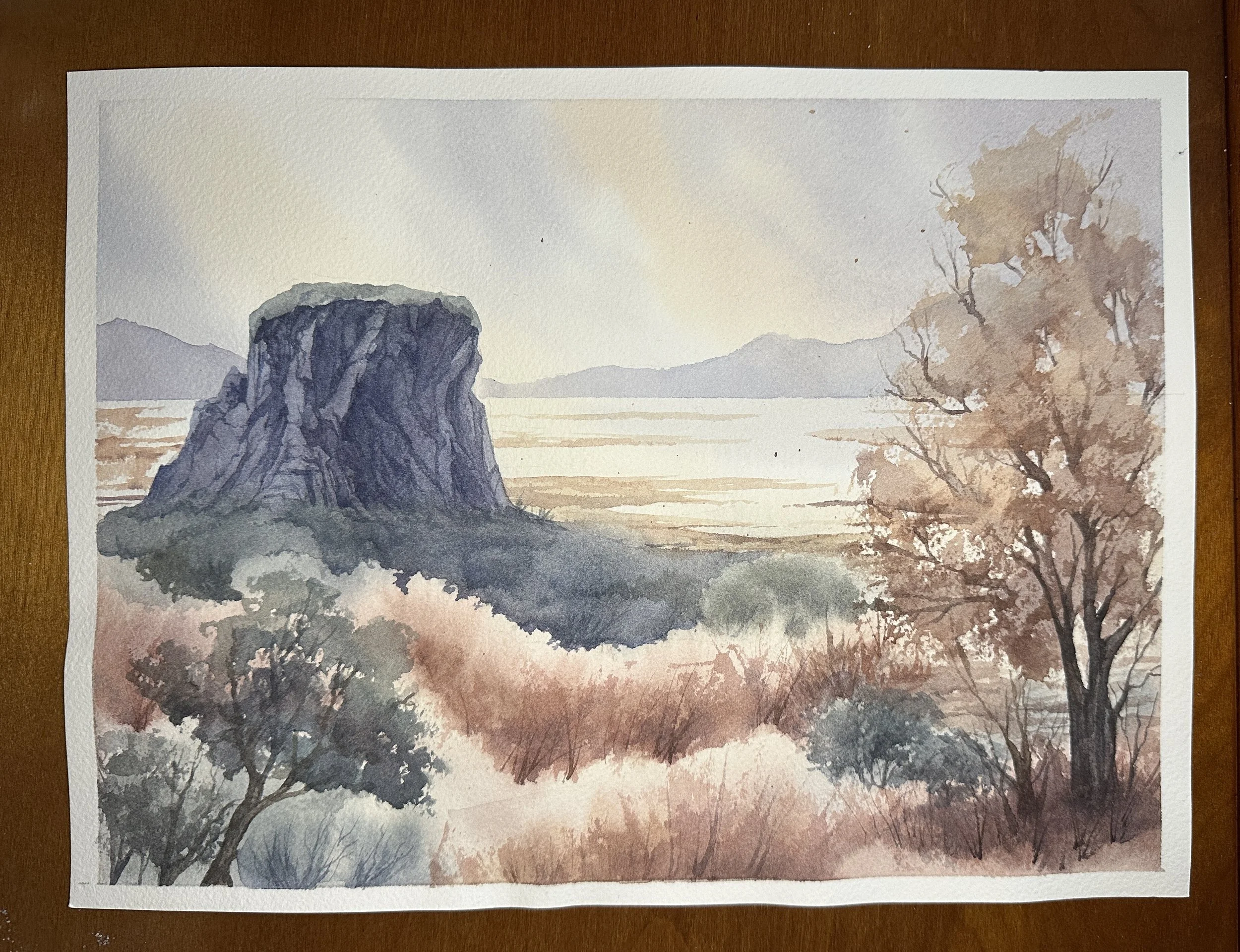 "Black Rock, No. 2" 12X9", Original watercolor