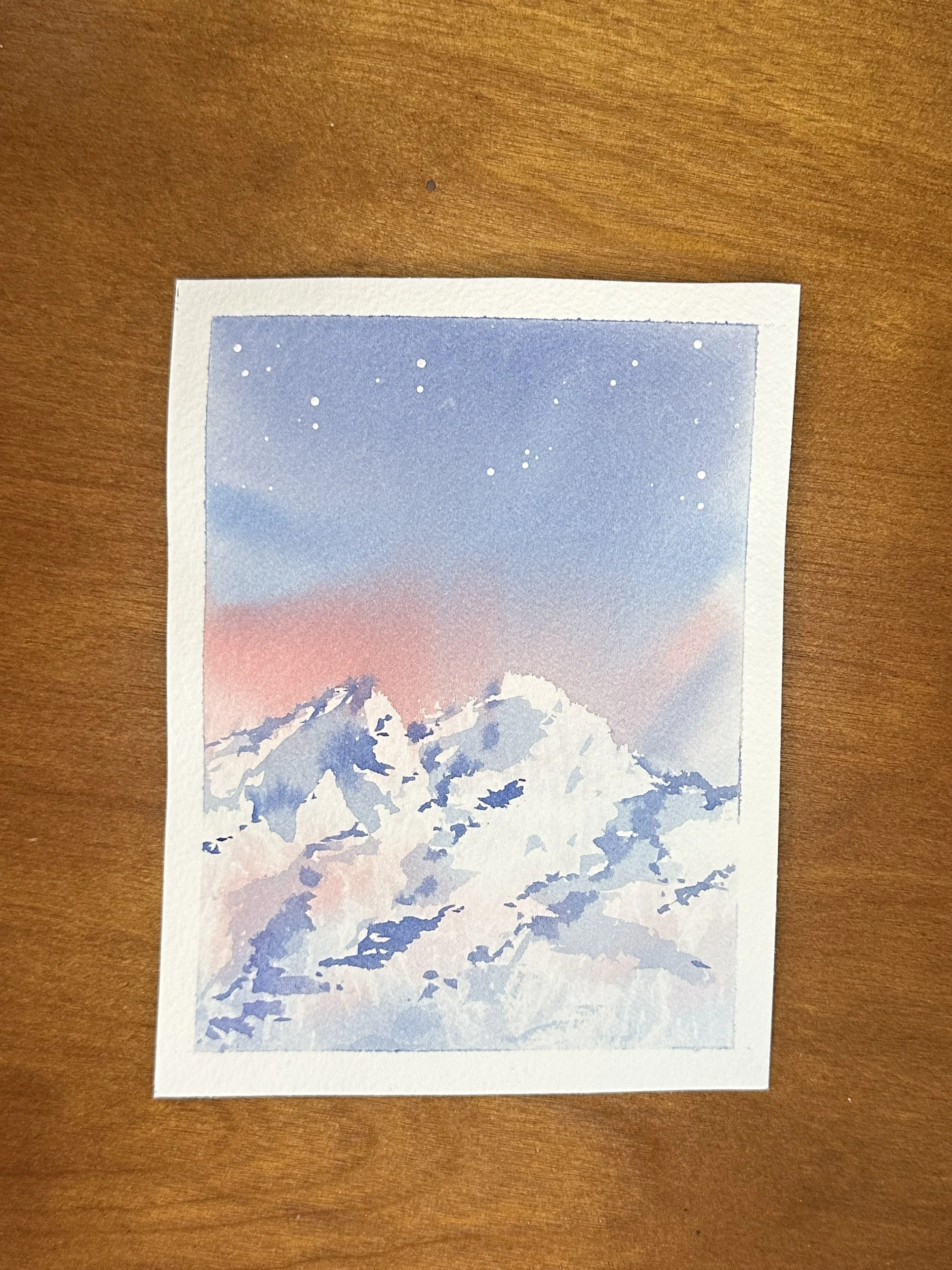 "Peaks, No. 2", 4.5X6", Original watercolor painting