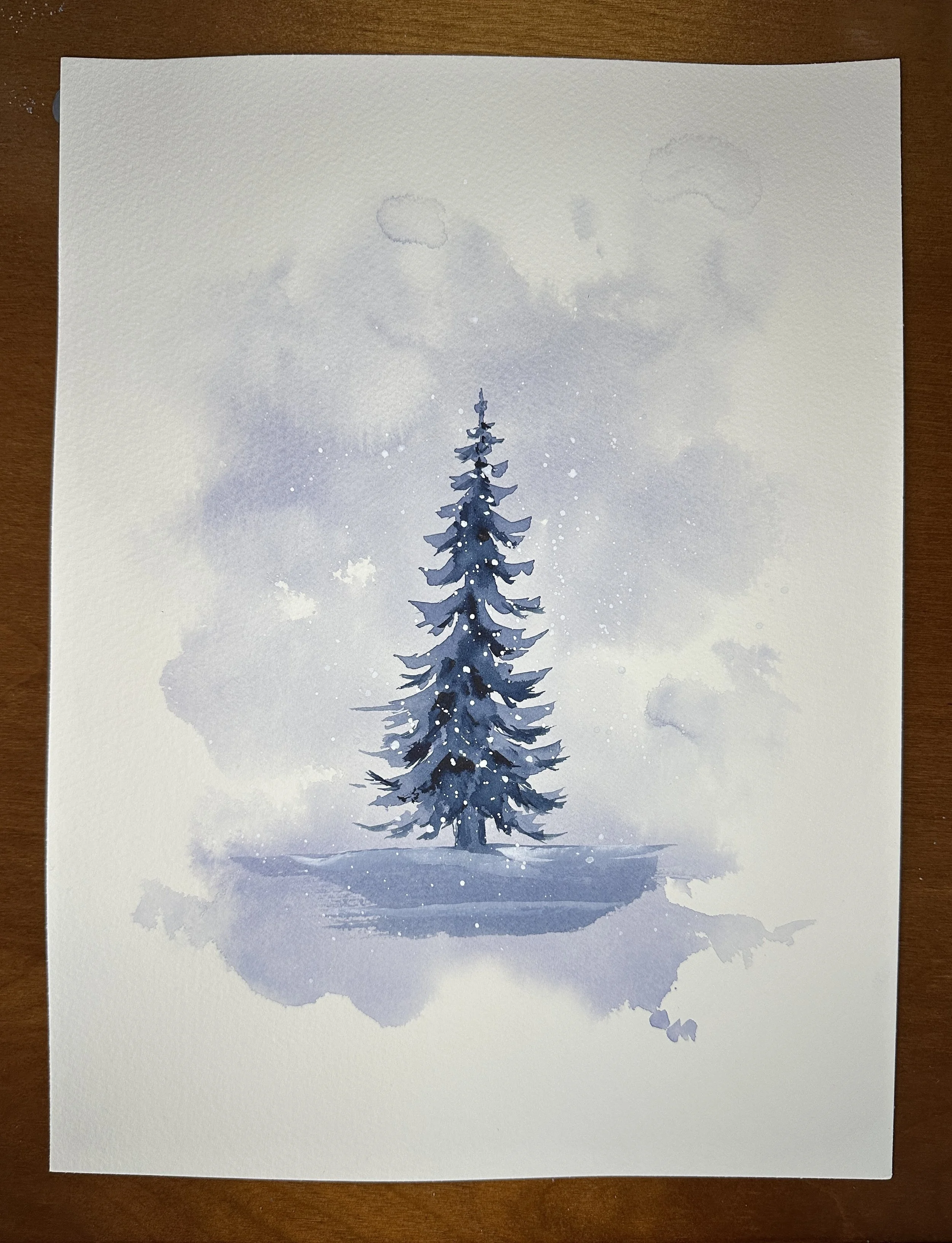 "Lone Pine", 9X12", Original watercolor painting