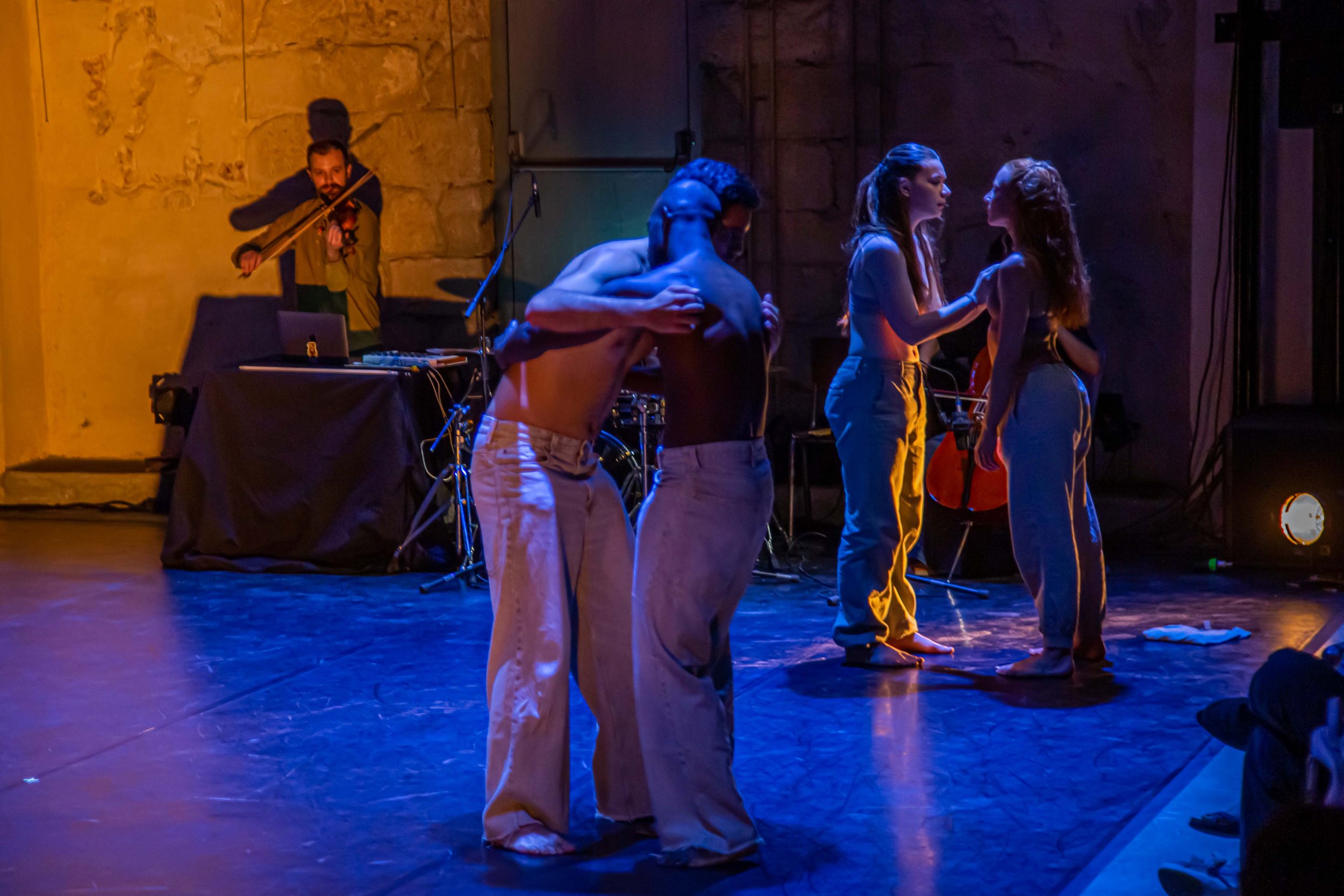 ARTIssue: Lineage dancers and a violinist performing at the ARC for Dance Festival in Athens, 2025.