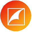 Gradient orange and yellow circular logo with a window and window tint design inside.