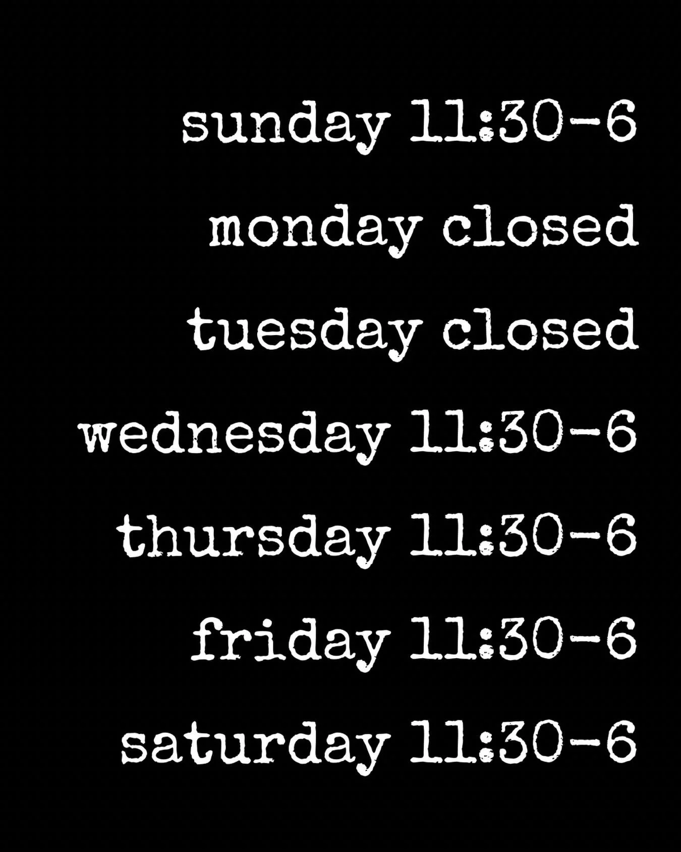 updated winter hours.❄️