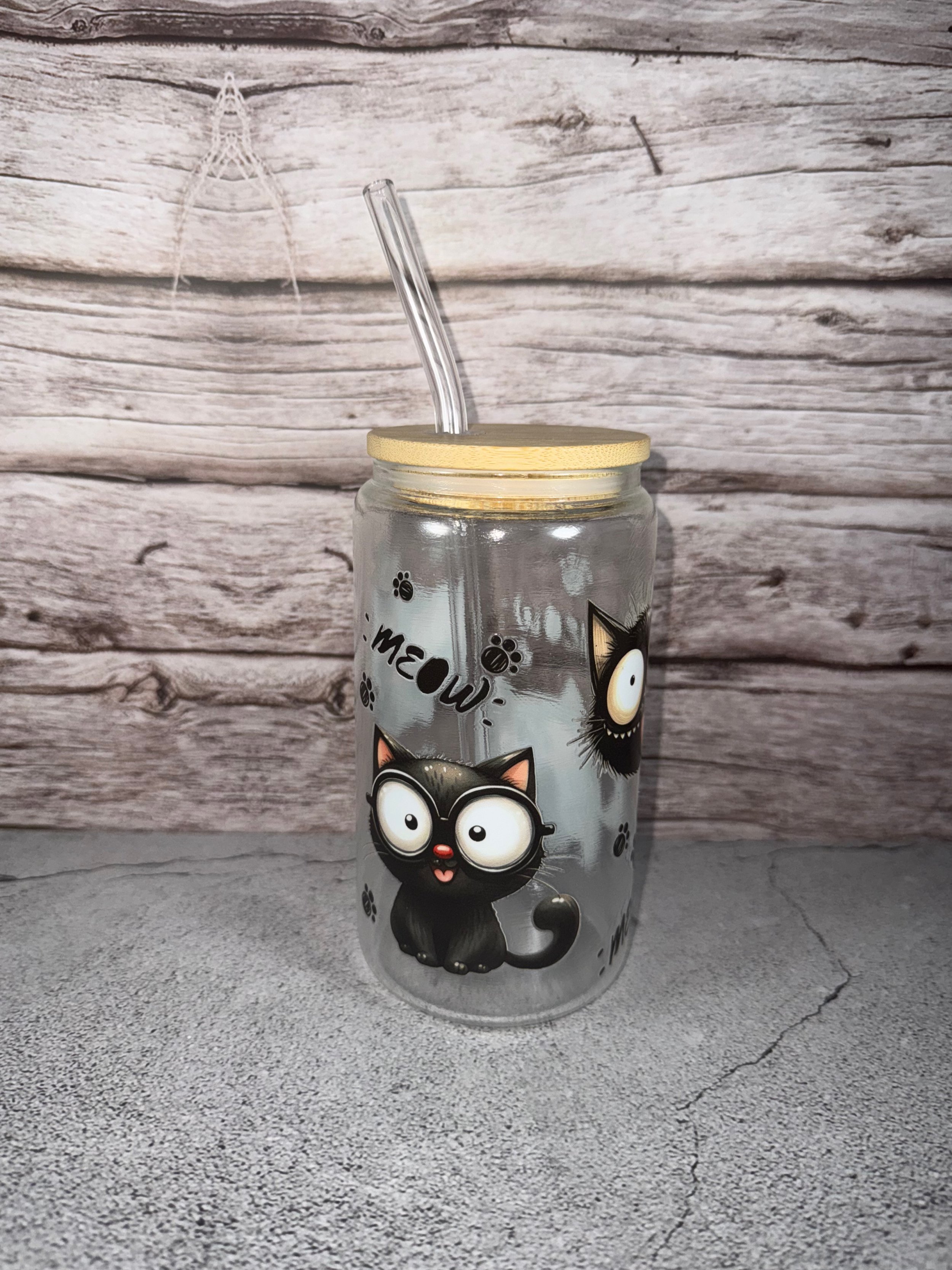 Cat Themed W/ Meow Glass Cup