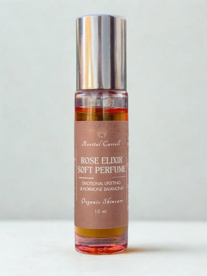 Rose Elixir soft perfume AKA Rose Magic. With jojoba oil, sandalwood and frankincense