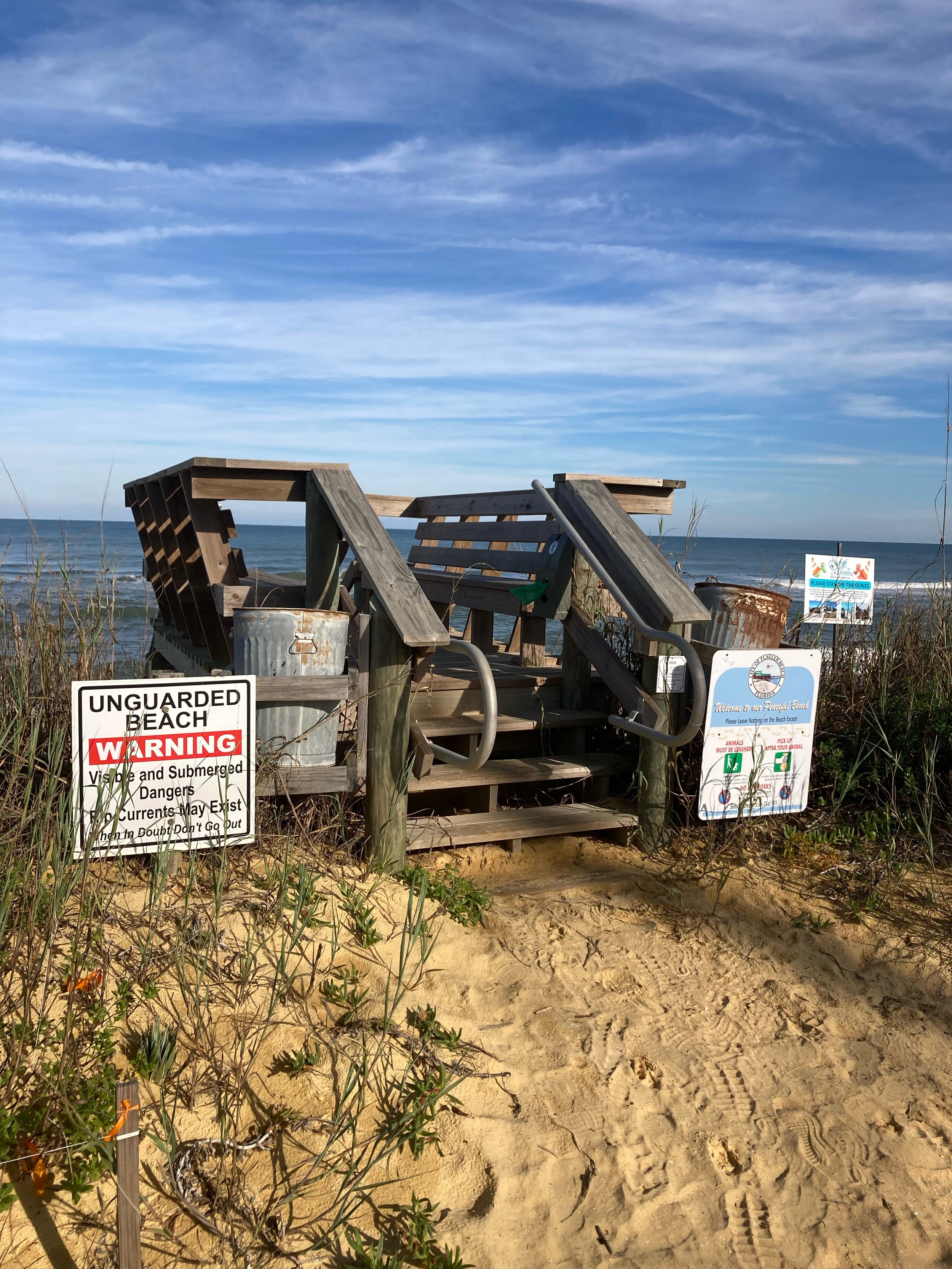 Beach walkover--at end of the driveway is beautiful quiet stretch of Flagler Beach  