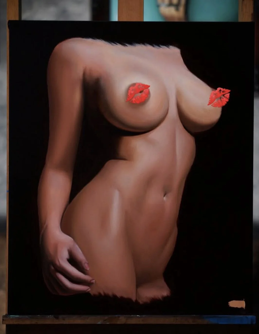 Oil painting of woman