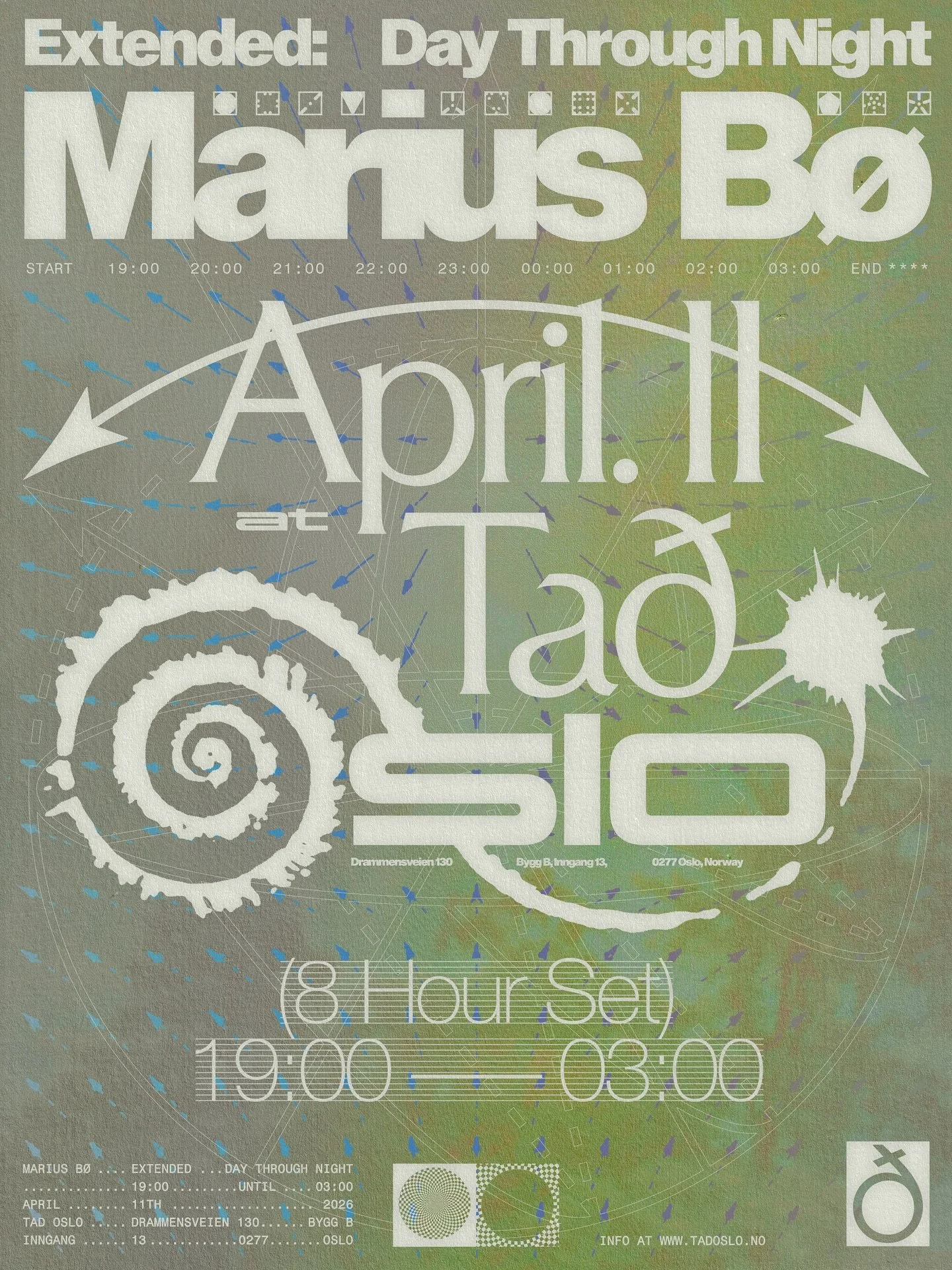 Ta&eth; Club with @marius___bo Extended: 
Day Through Night 🌀

From 19:00 to 03:00, expect a slow burning 8 hour set moving through ambient, IDM, trance and techno - woven together with the depth and precision he&rsquo;s known for as co-founder of U