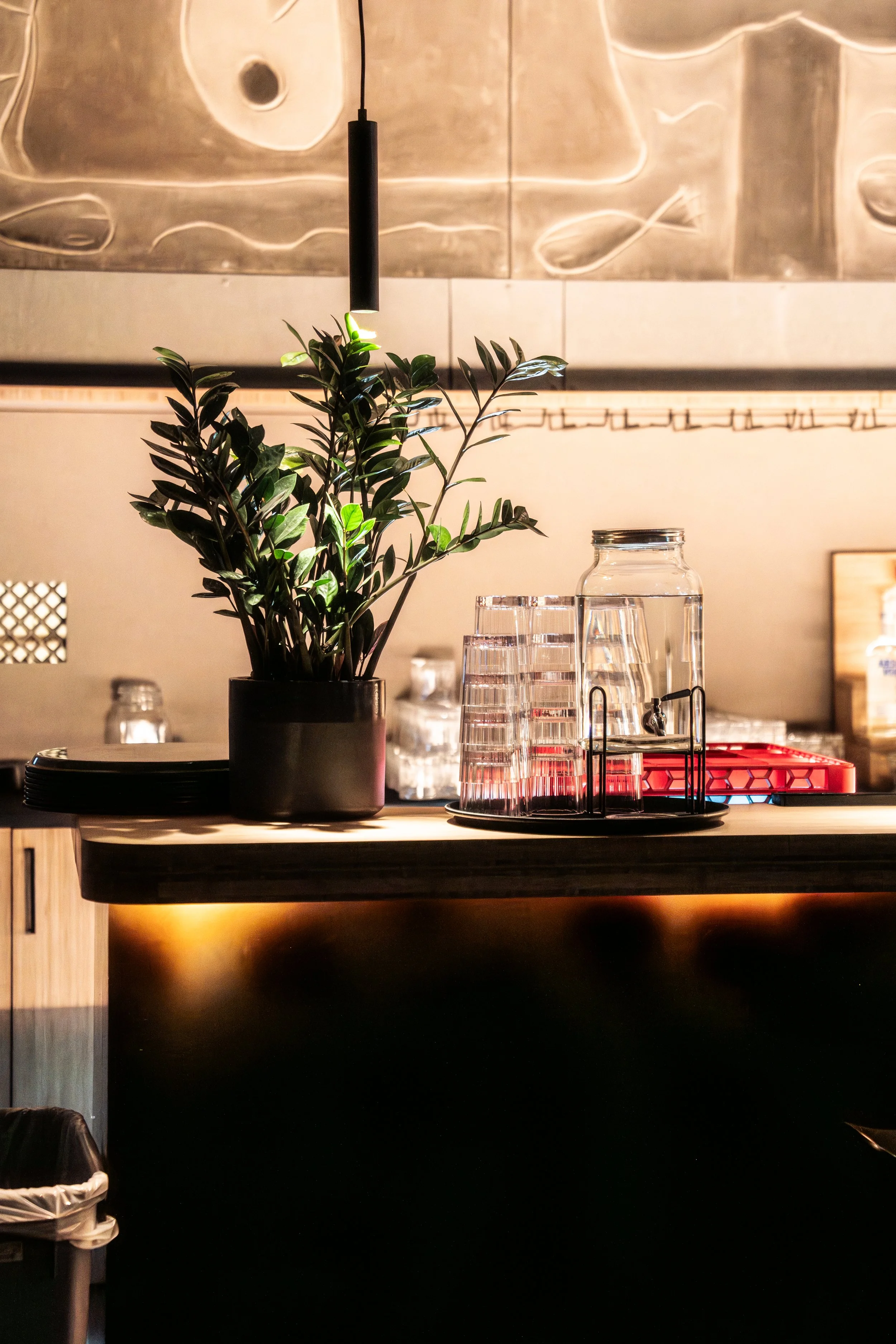 Detaljer fra bardisken