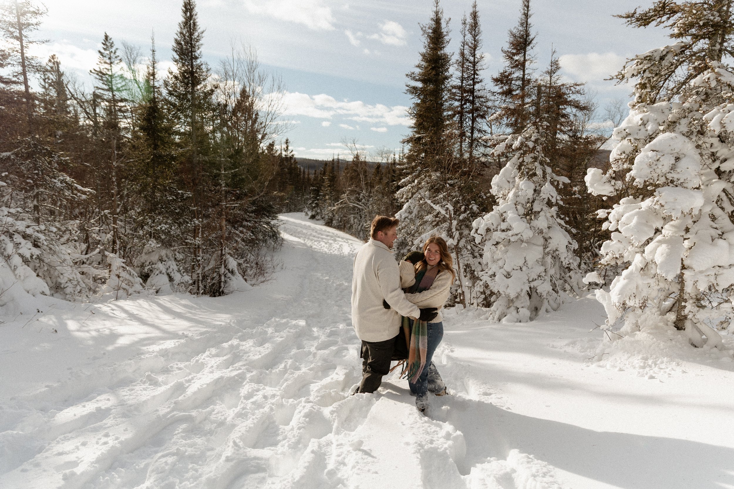 Engagement session at Palisade's Head along Lake Superior's North Shore in Minnesota.