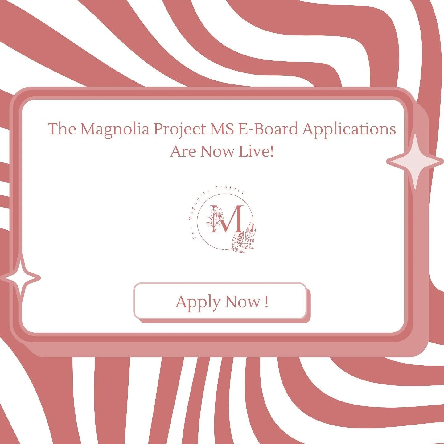 The Magnolia Project MS E-Board Applications are now live! Don&rsquo;t miss your chance to apply and join the team. Seeking applicants for the following committees:

&bull; Communications / Social Media Committee
&bull; Community Service Committee
&b