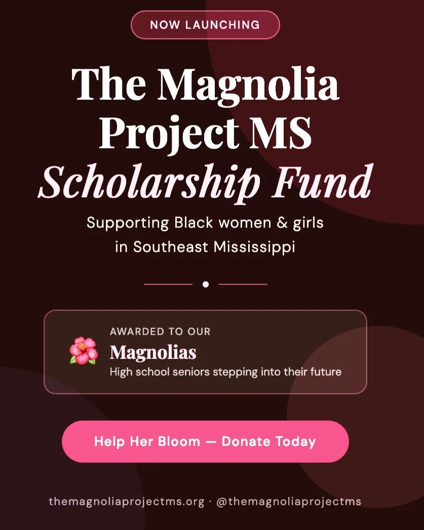 Today, we are officially launching our scholarship fund fundraising campaign &mdash; and we need YOU to help us make it possible. ❤️

Right here in Jones, Jasper, Forrest, and Wayne Counties, there are brilliant young Black women finishing high schoo