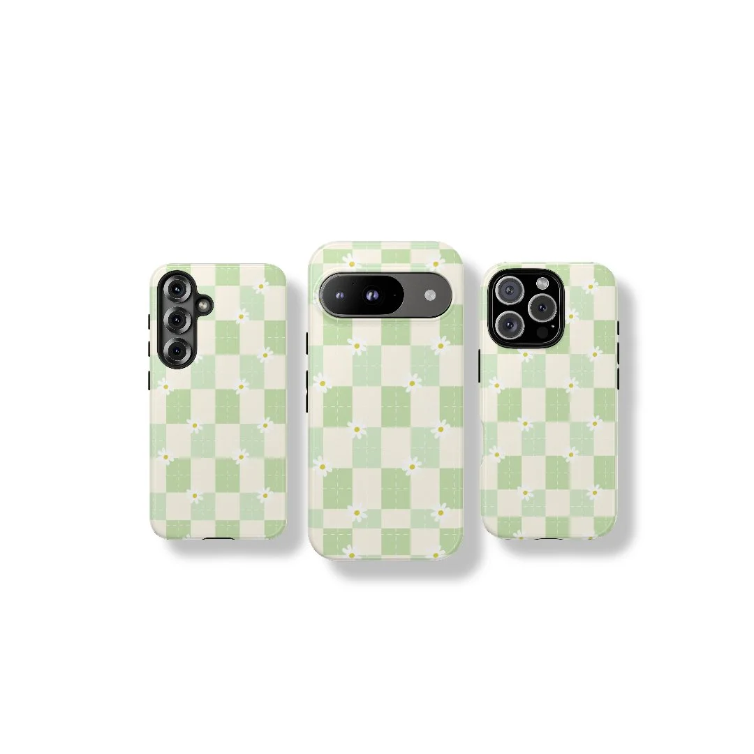 Pastel Daisy Checkered Pattern | Tough Phone Case