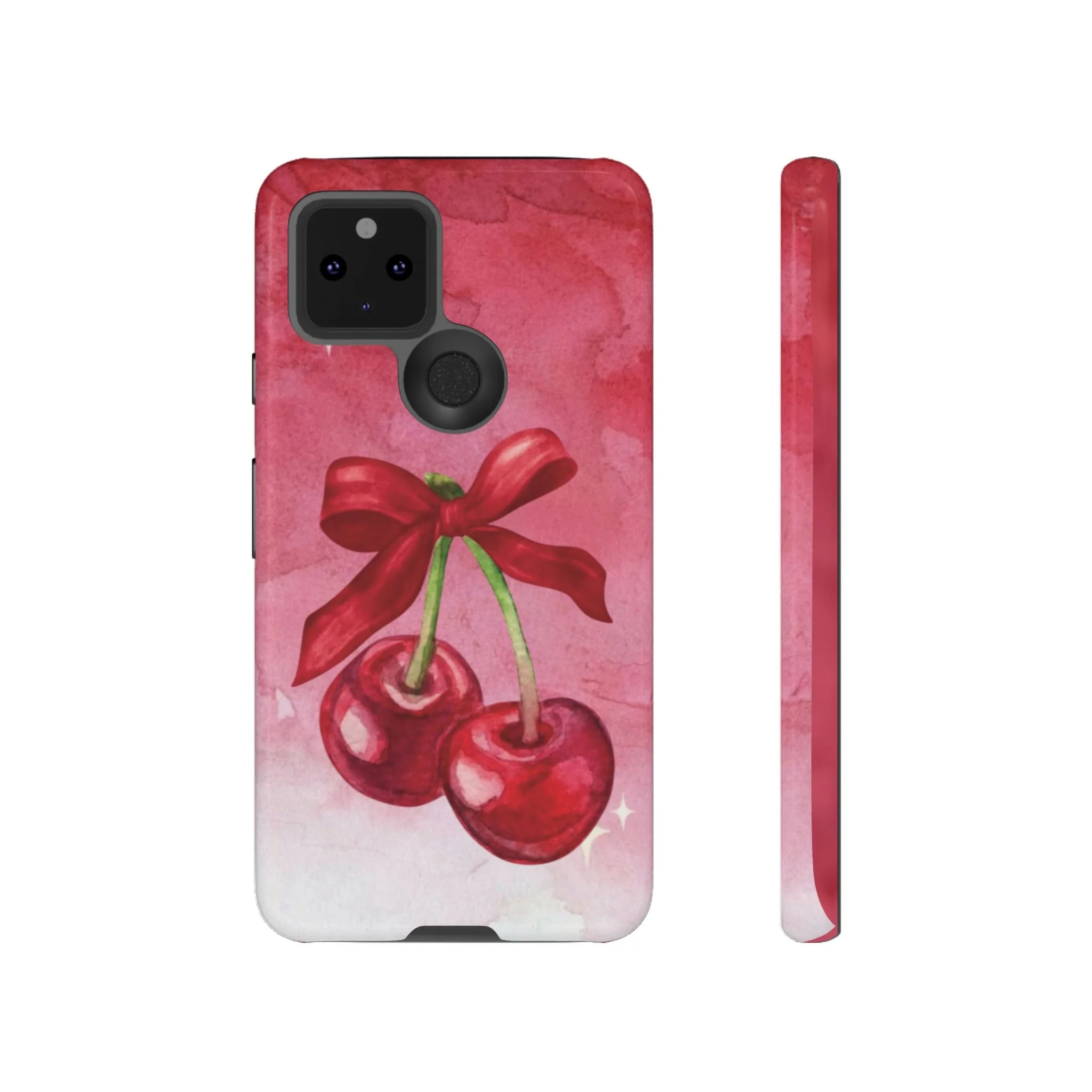 Cherry Blossom Tough Case - Cute Phone Protector with Bow Design