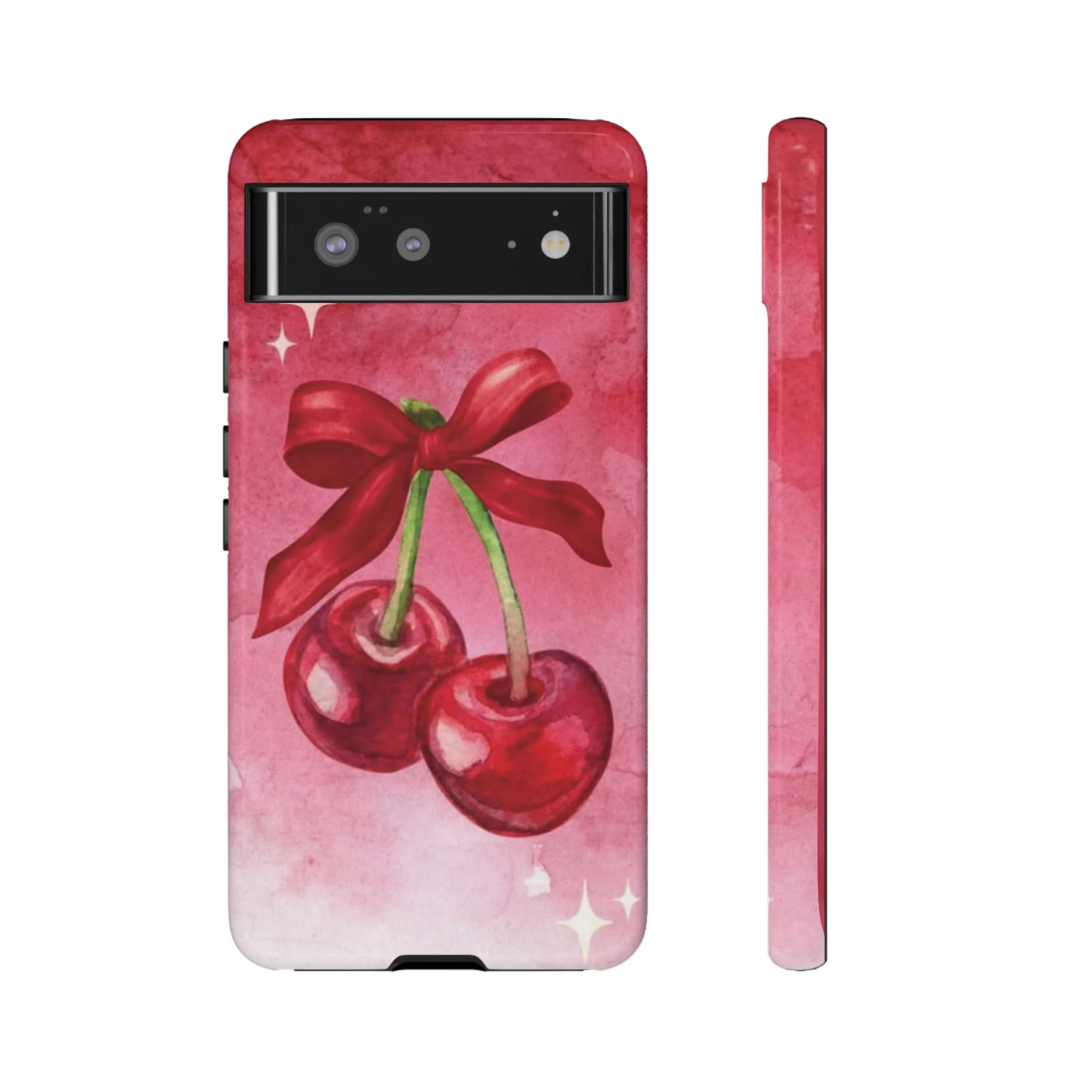 Cherry Blossom Tough Case - Cute Phone Protector with Bow Design