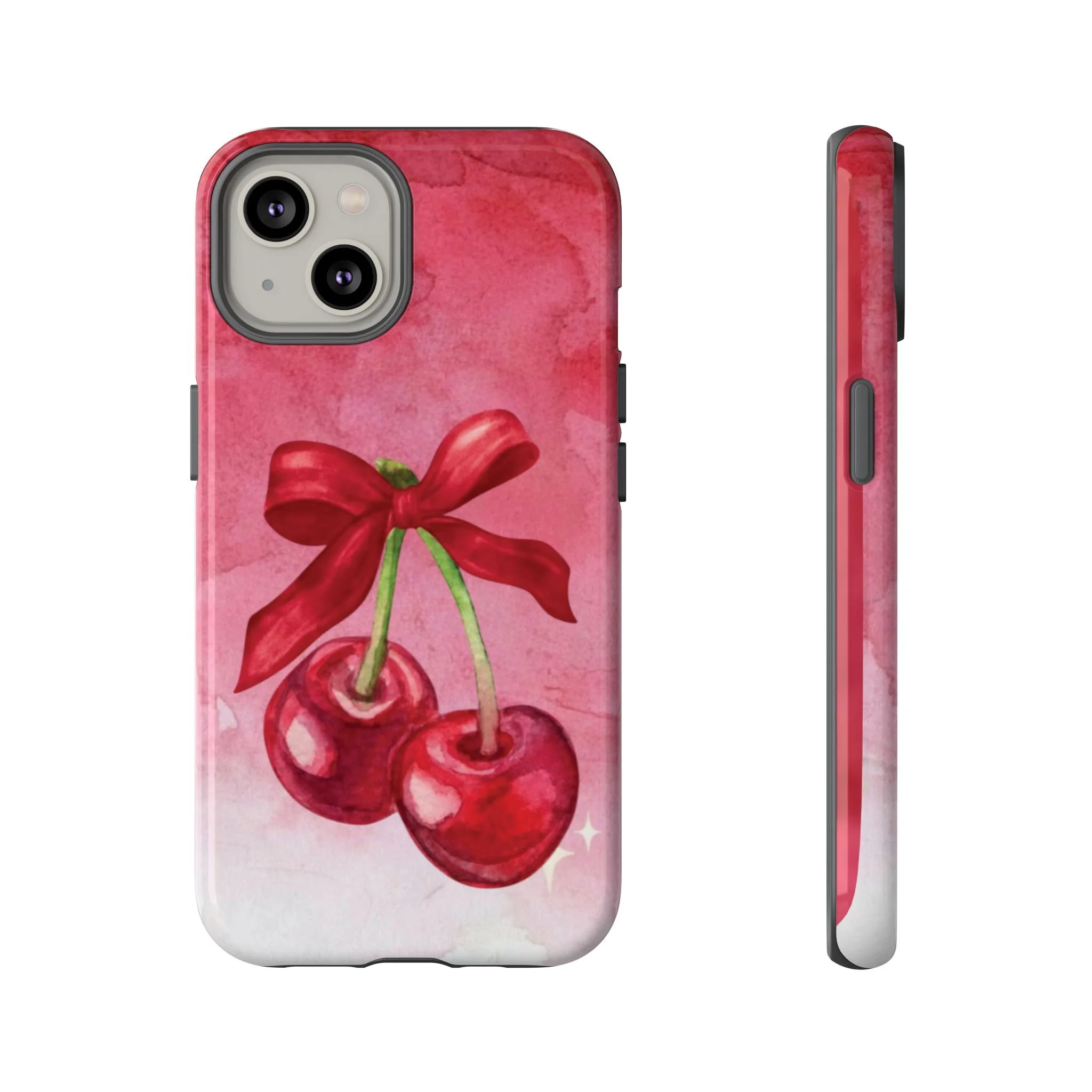Cherry Blossom Tough Case - Cute Phone Protector with Bow Design