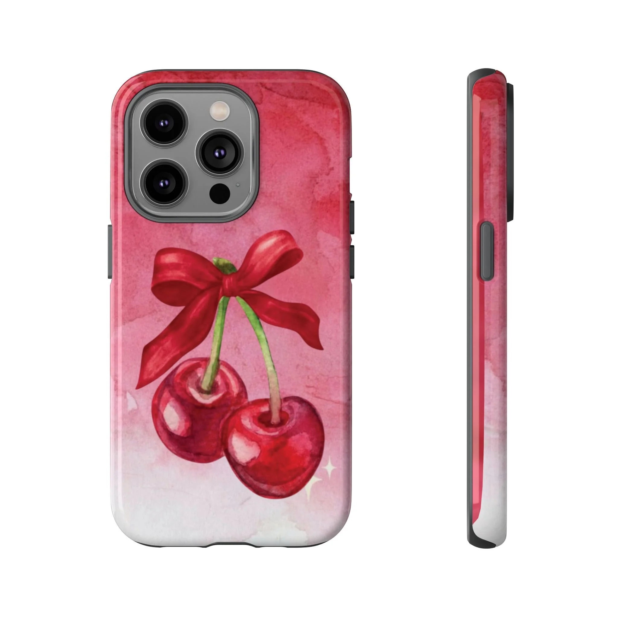 Cherry Blossom Tough Case - Cute Phone Protector with Bow Design