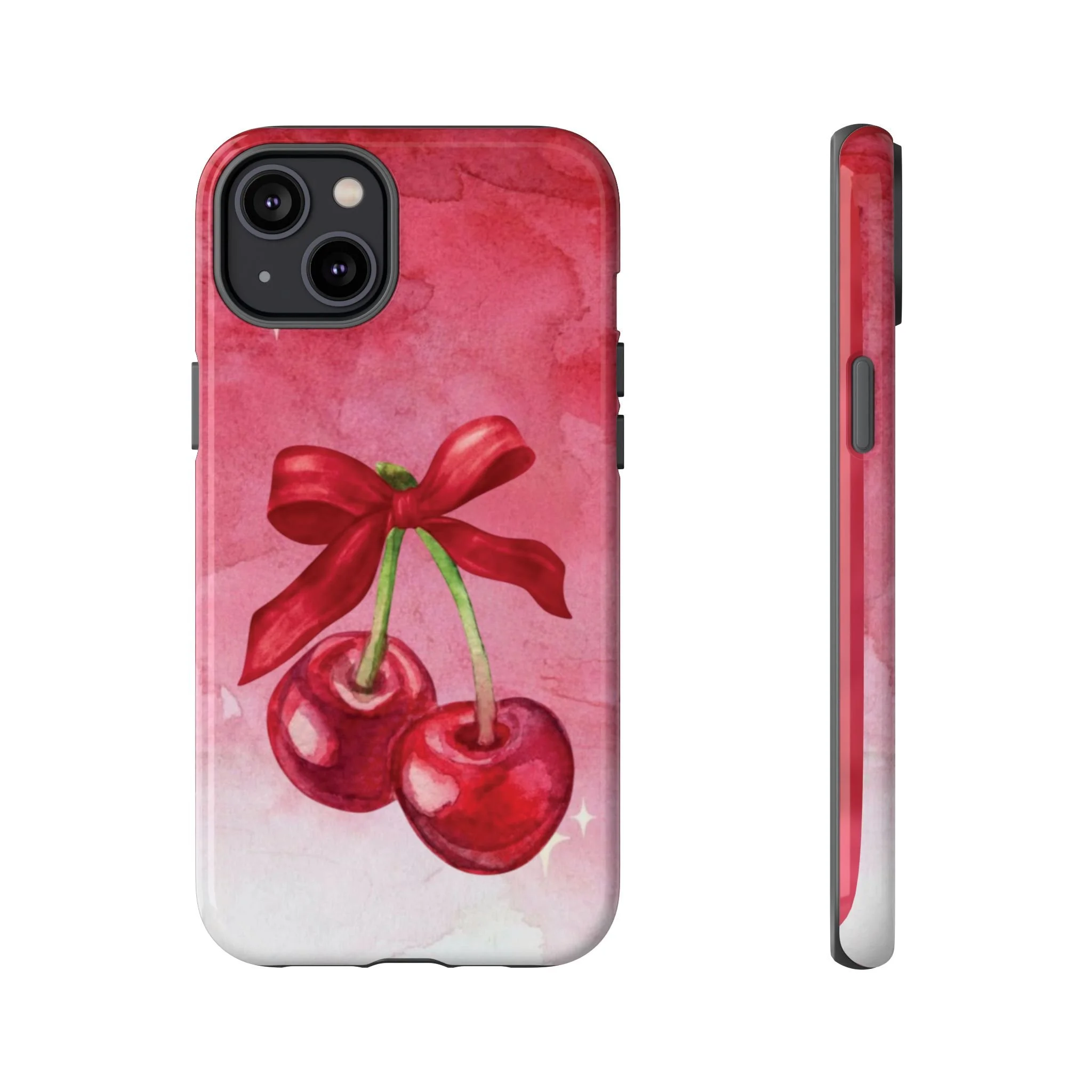 Cherry Blossom Tough Case - Cute Phone Protector with Bow Design