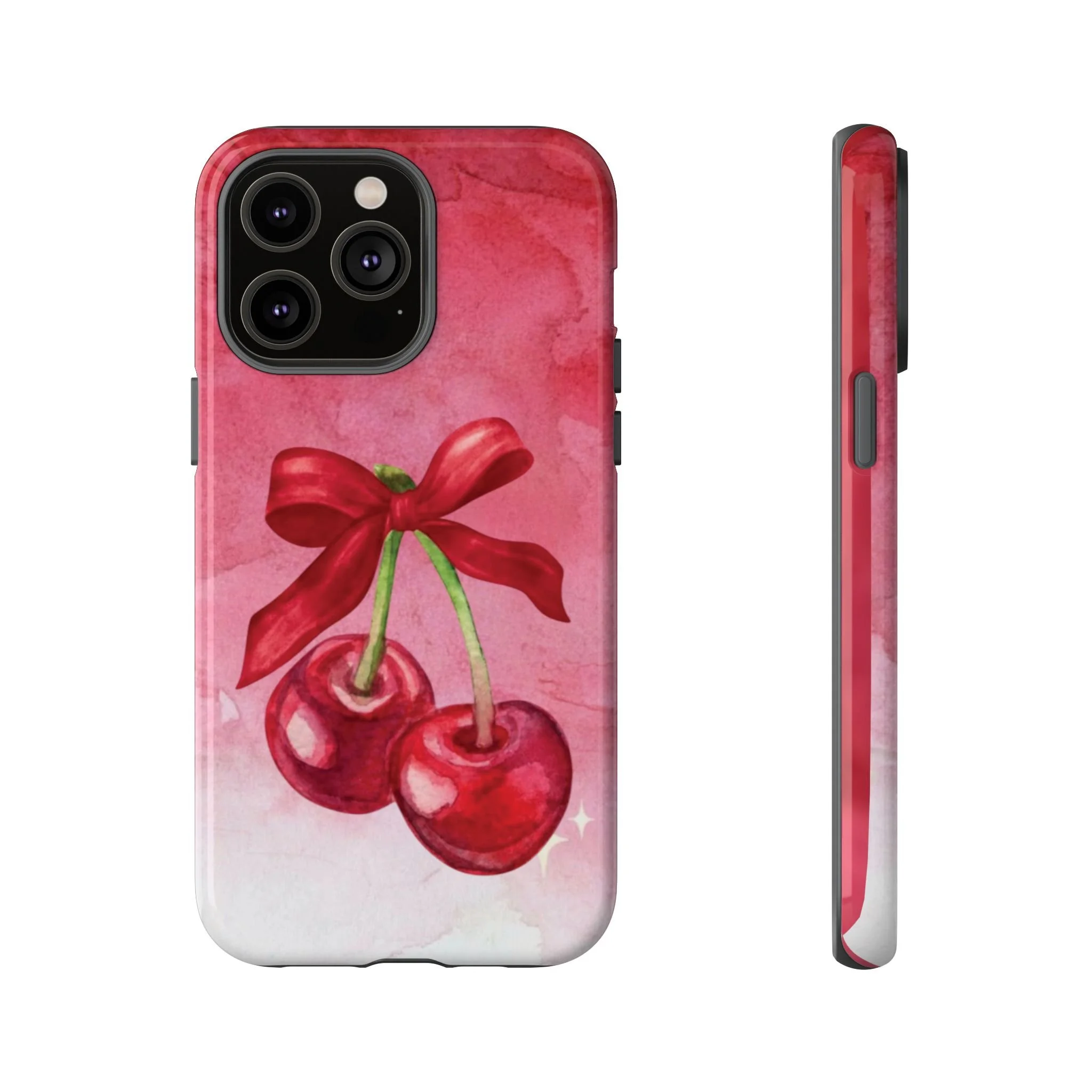 Cherry Blossom Tough Case - Cute Phone Protector with Bow Design