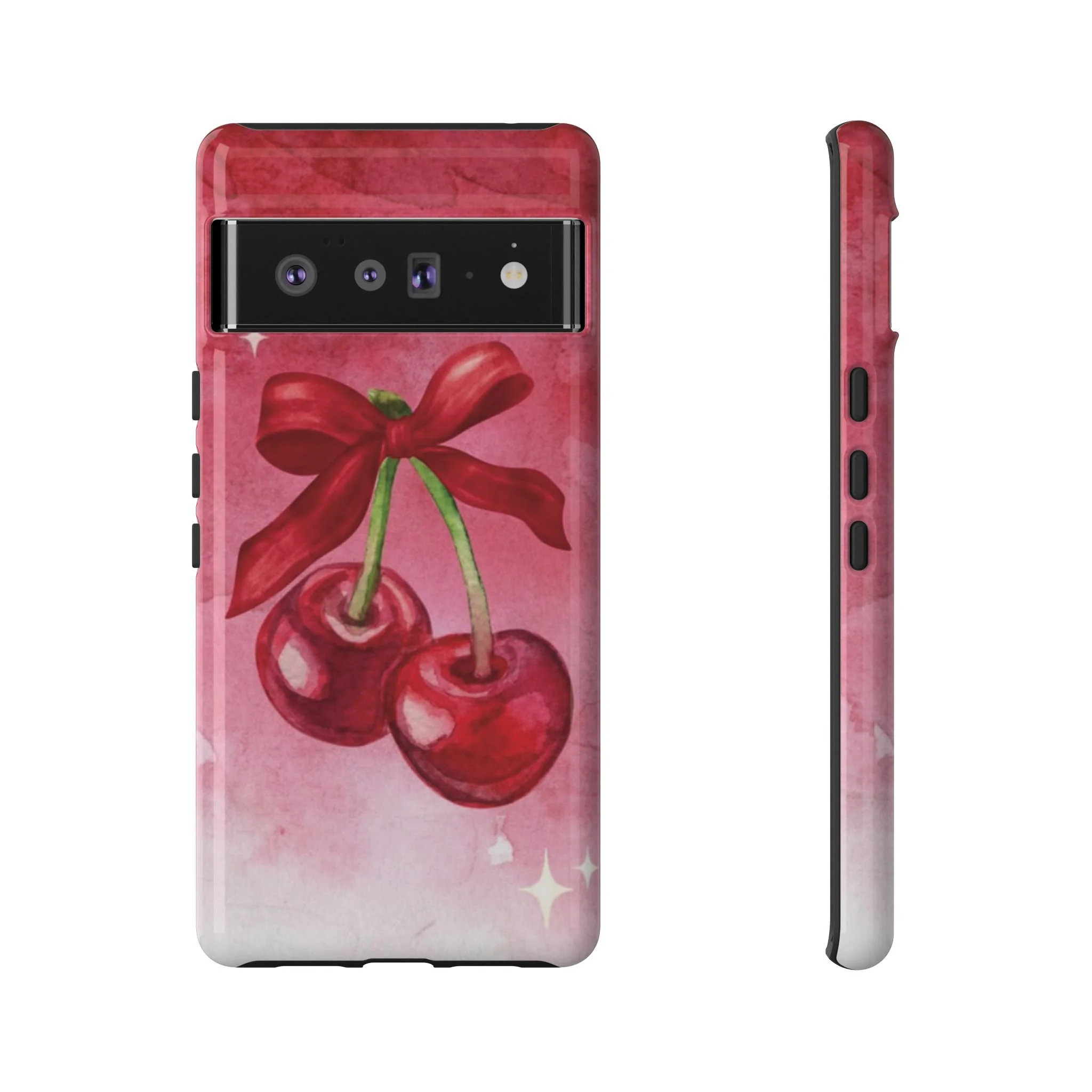 Cherry Blossom Tough Case - Cute Phone Protector with Bow Design