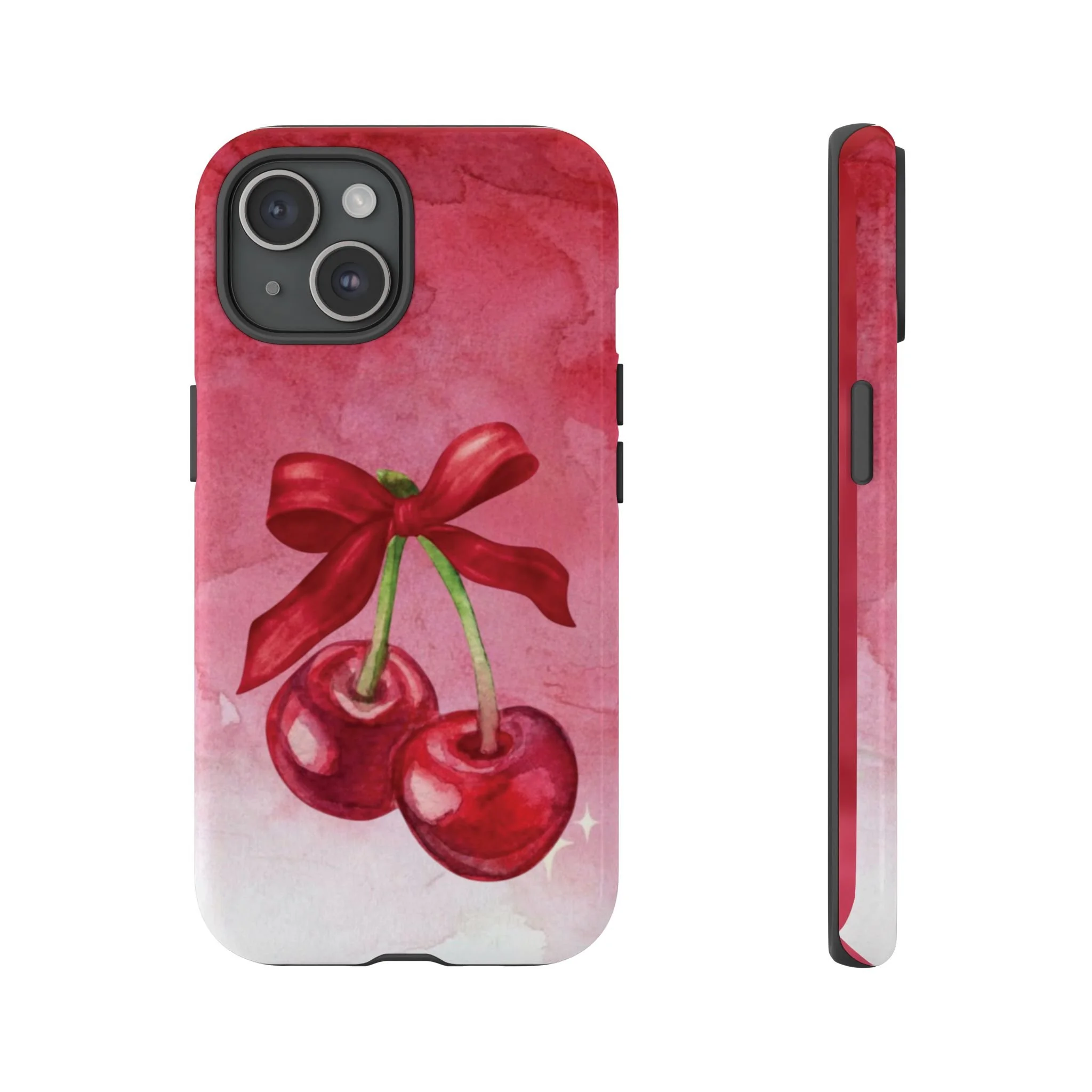 Cherry Blossom Tough Case - Cute Phone Protector with Bow Design