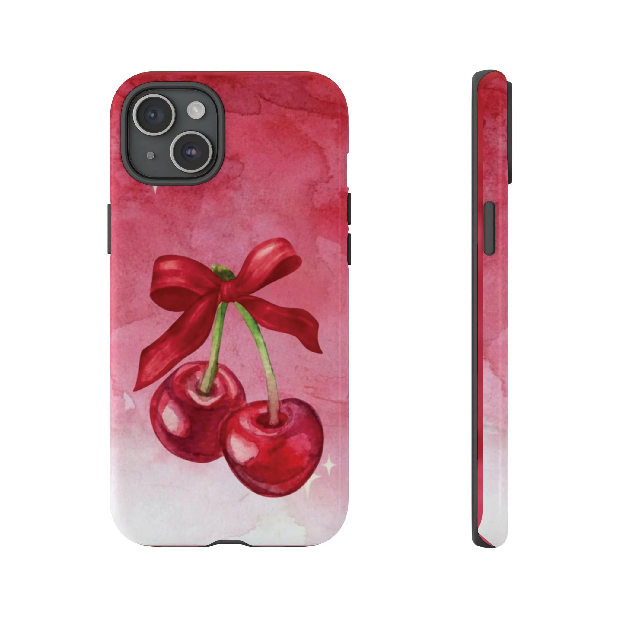 Cherry Blossom Tough Case - Cute Phone Protector with Bow Design