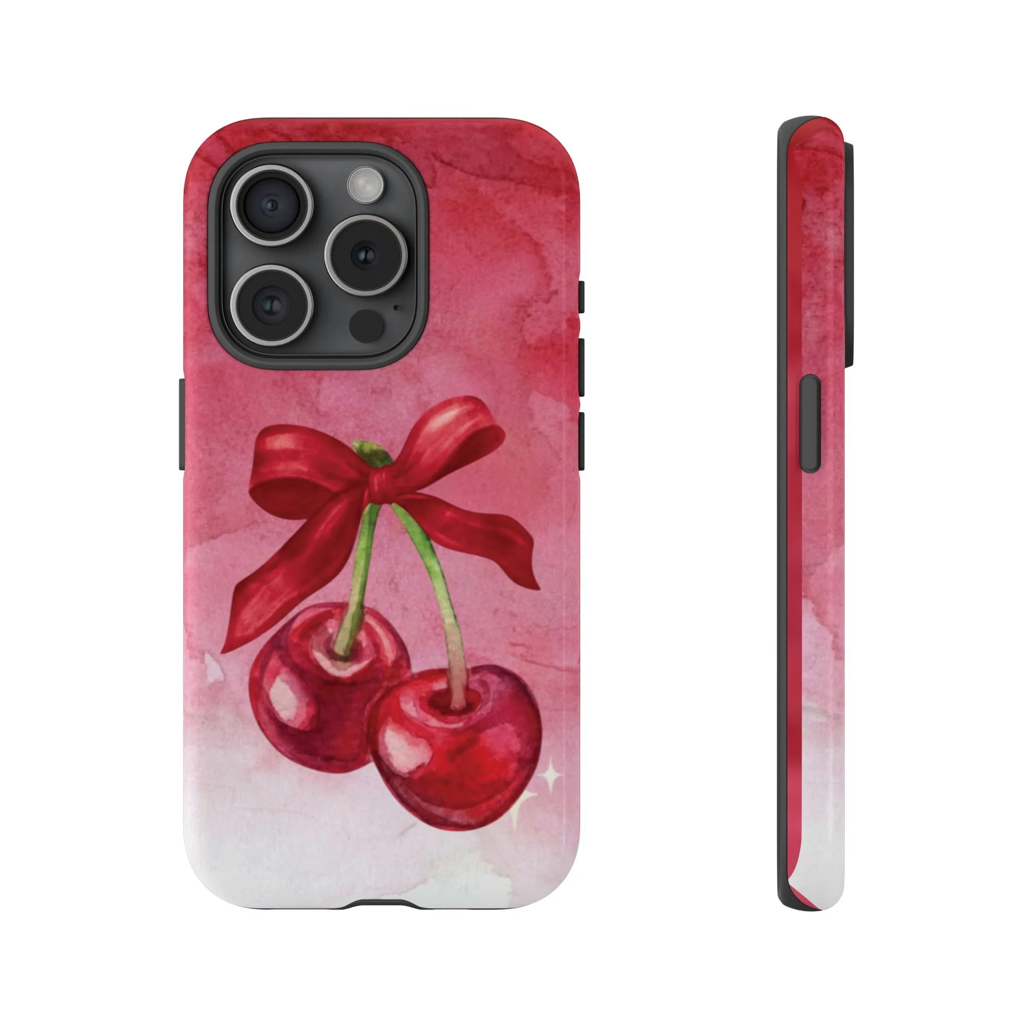 Cherry Blossom Tough Case - Cute Phone Protector with Bow Design