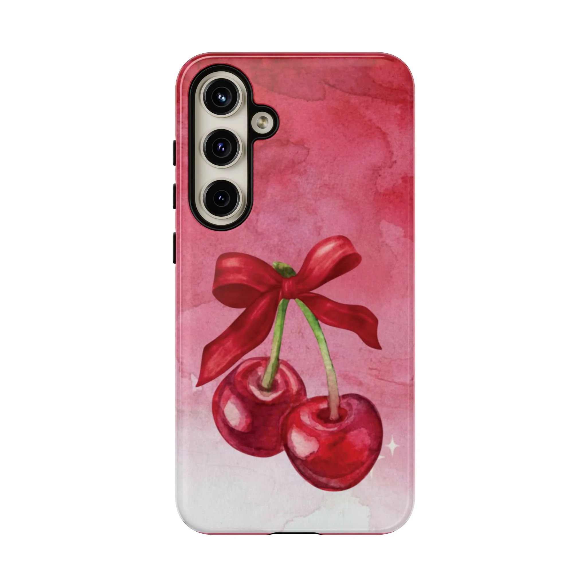 Cherry Blossom Tough Case - Cute Phone Protector with Bow Design