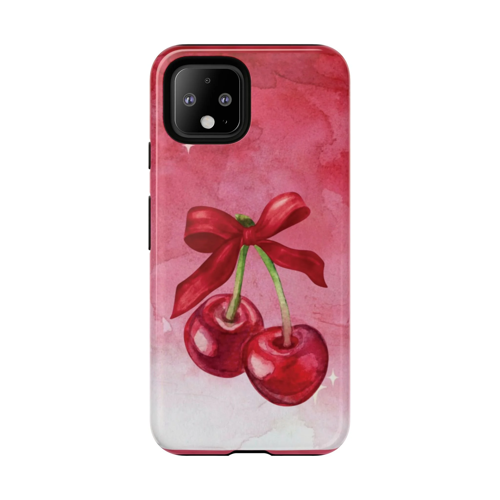 Cherry Blossom Tough Case - Cute Phone Protector with Bow Design