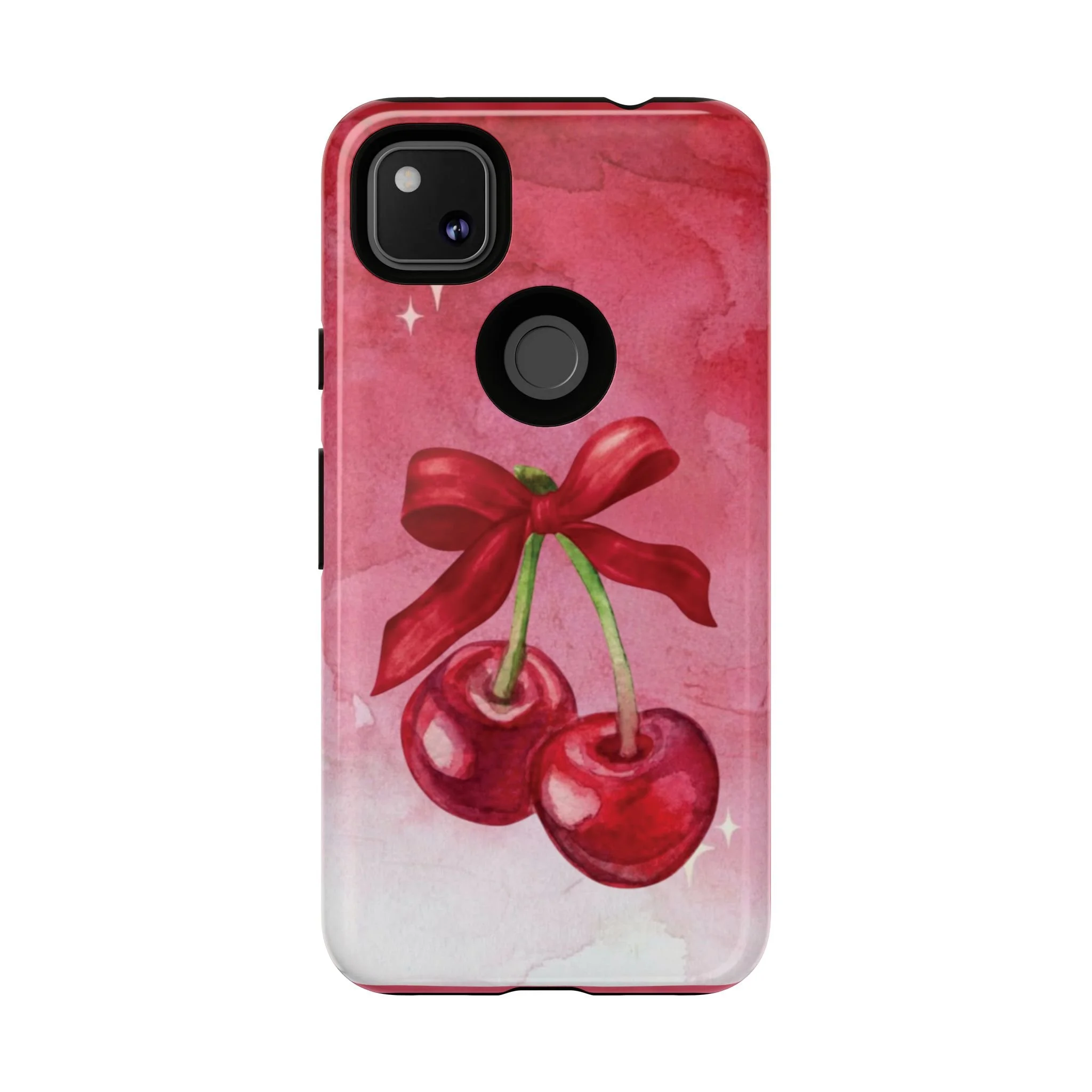 Cherry Blossom Tough Case - Cute Phone Protector with Bow Design