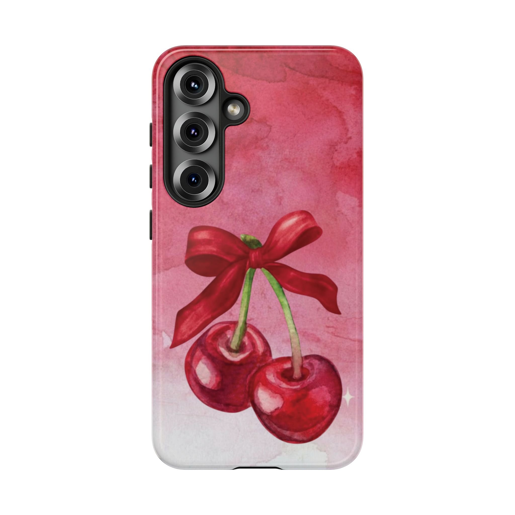 Cherry Blossom Tough Case - Cute Phone Protector with Bow Design