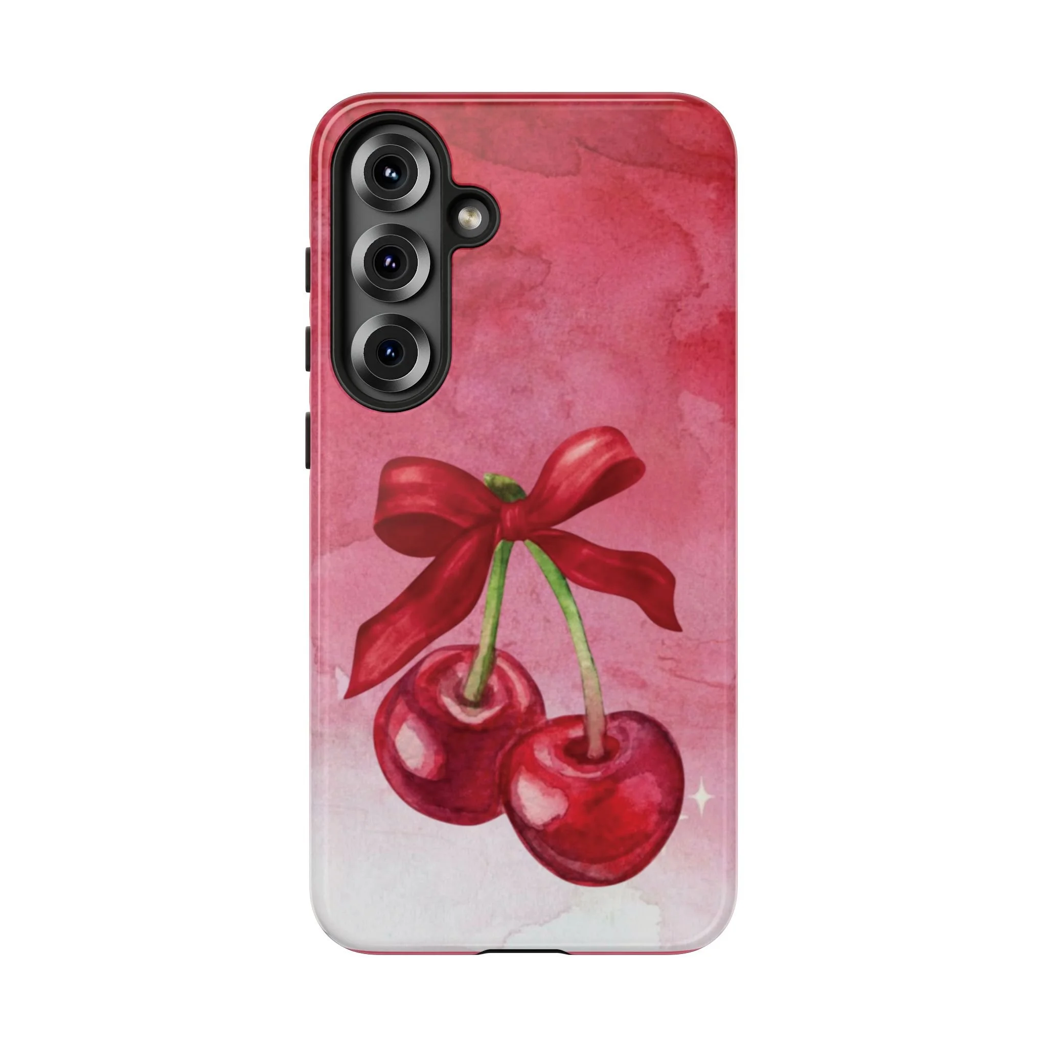 Cherry Blossom Tough Case - Cute Phone Protector with Bow Design