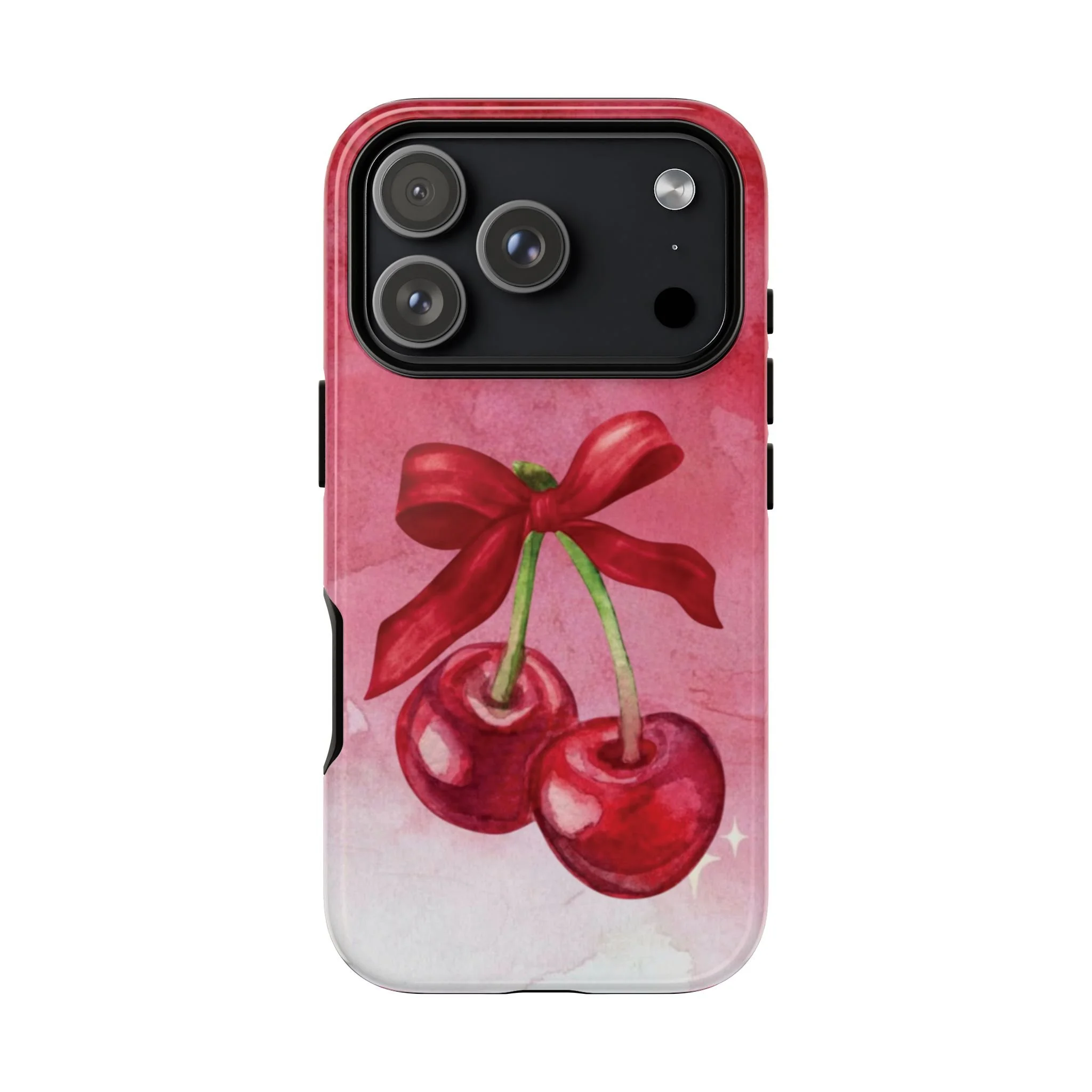 Cherry Blossom Tough Case - Cute Phone Protector with Bow Design