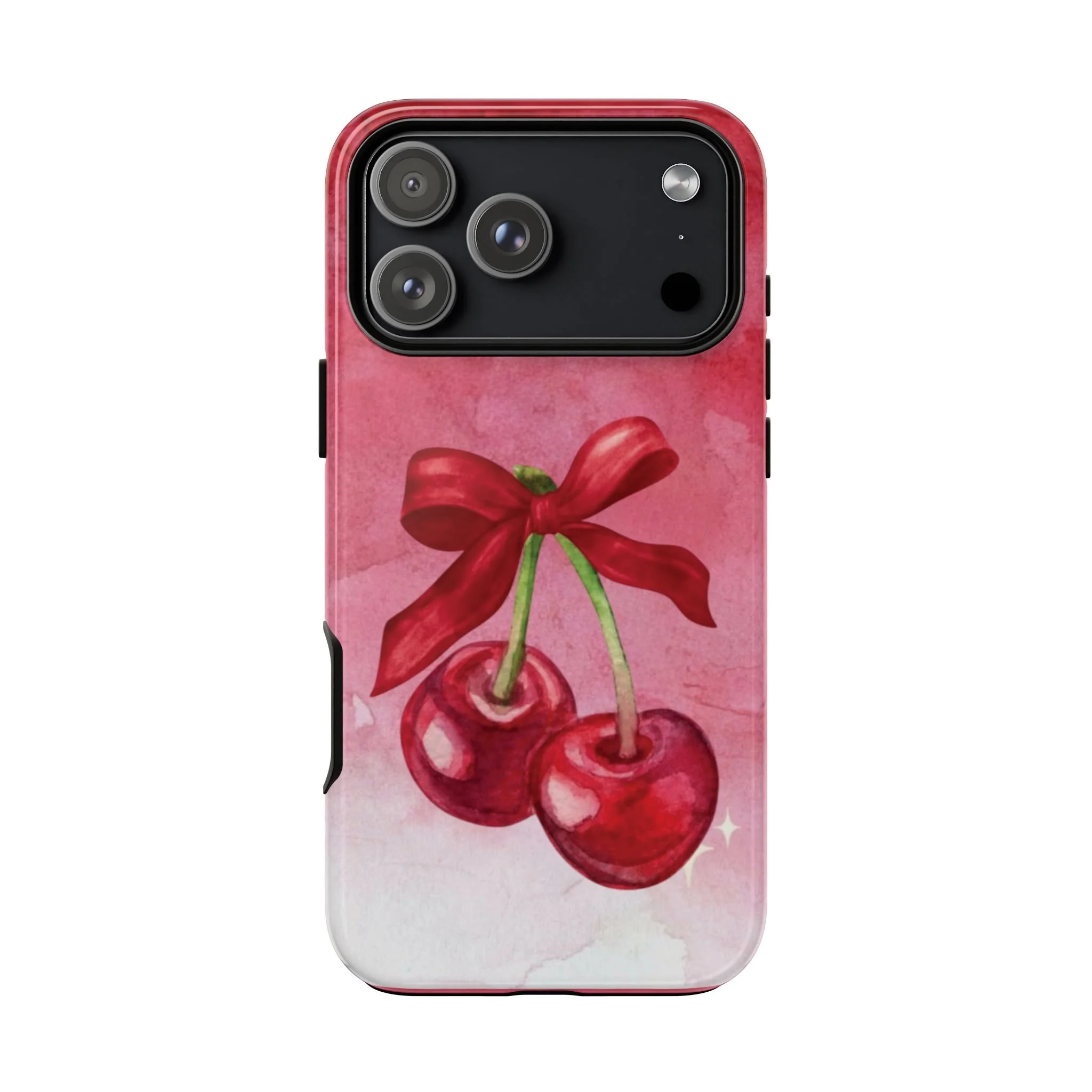 Cherry Blossom Tough Case - Cute Phone Protector with Bow Design