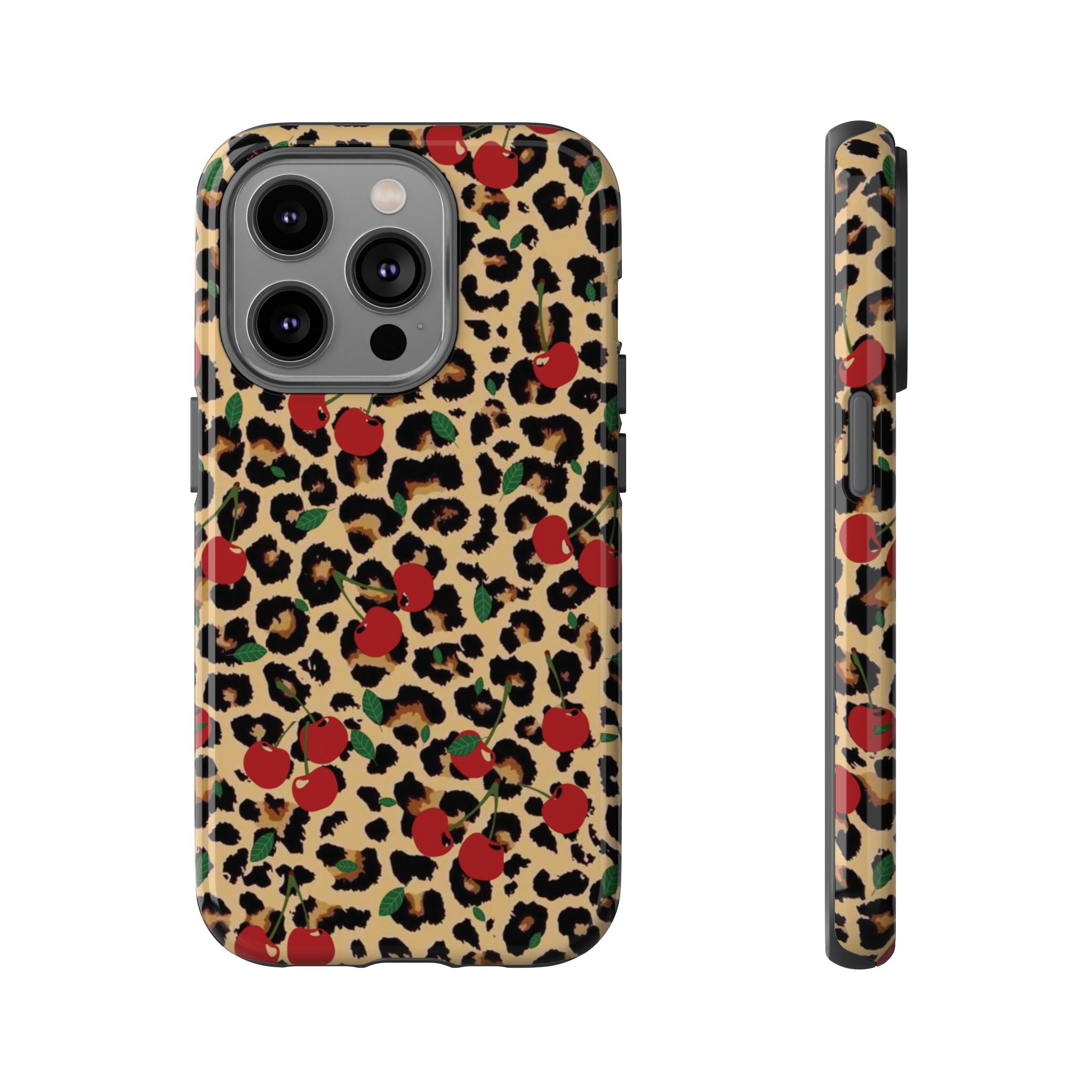 Cherry Cheetah Print | Tough Phone Case