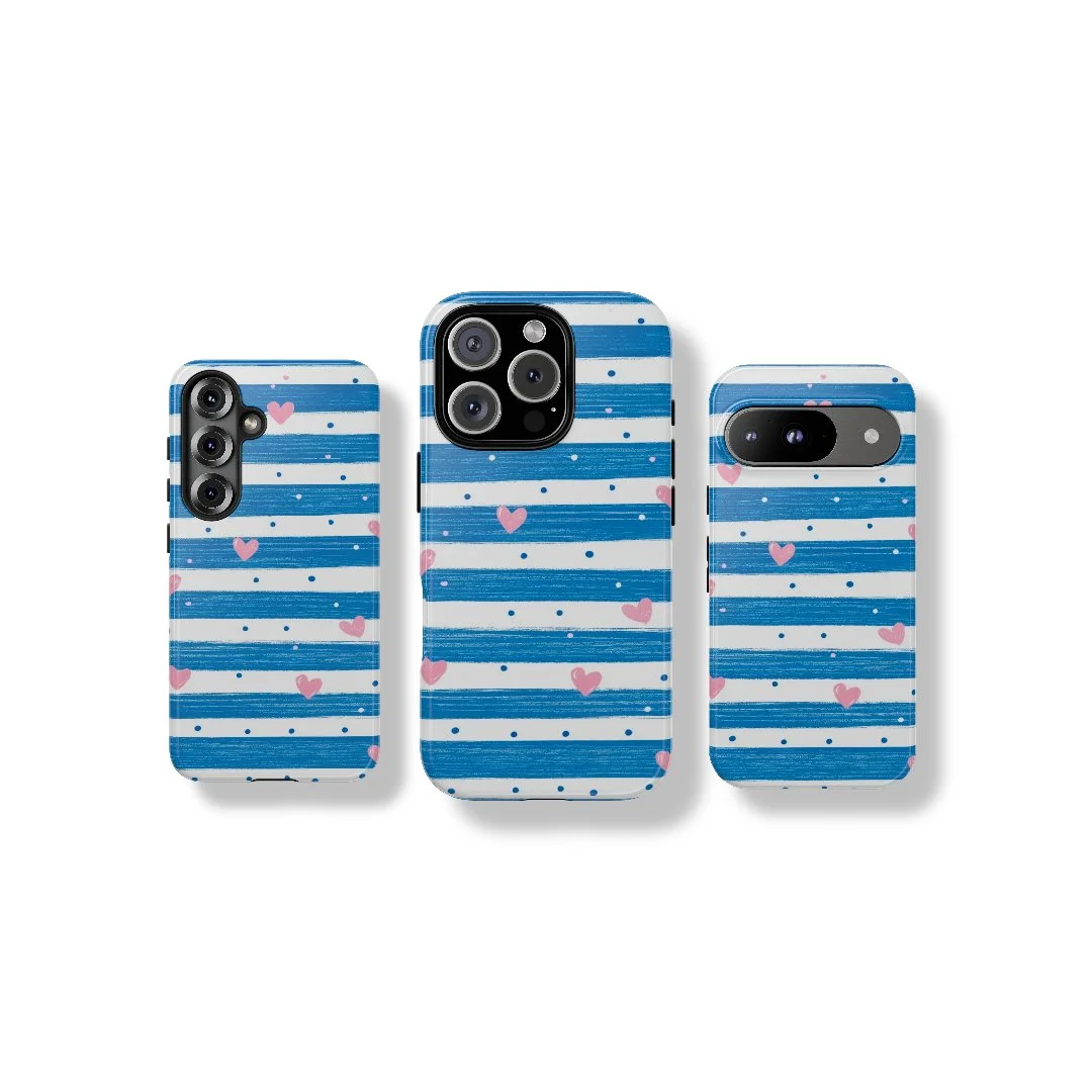 Striped Hearts | Tough Phone Case