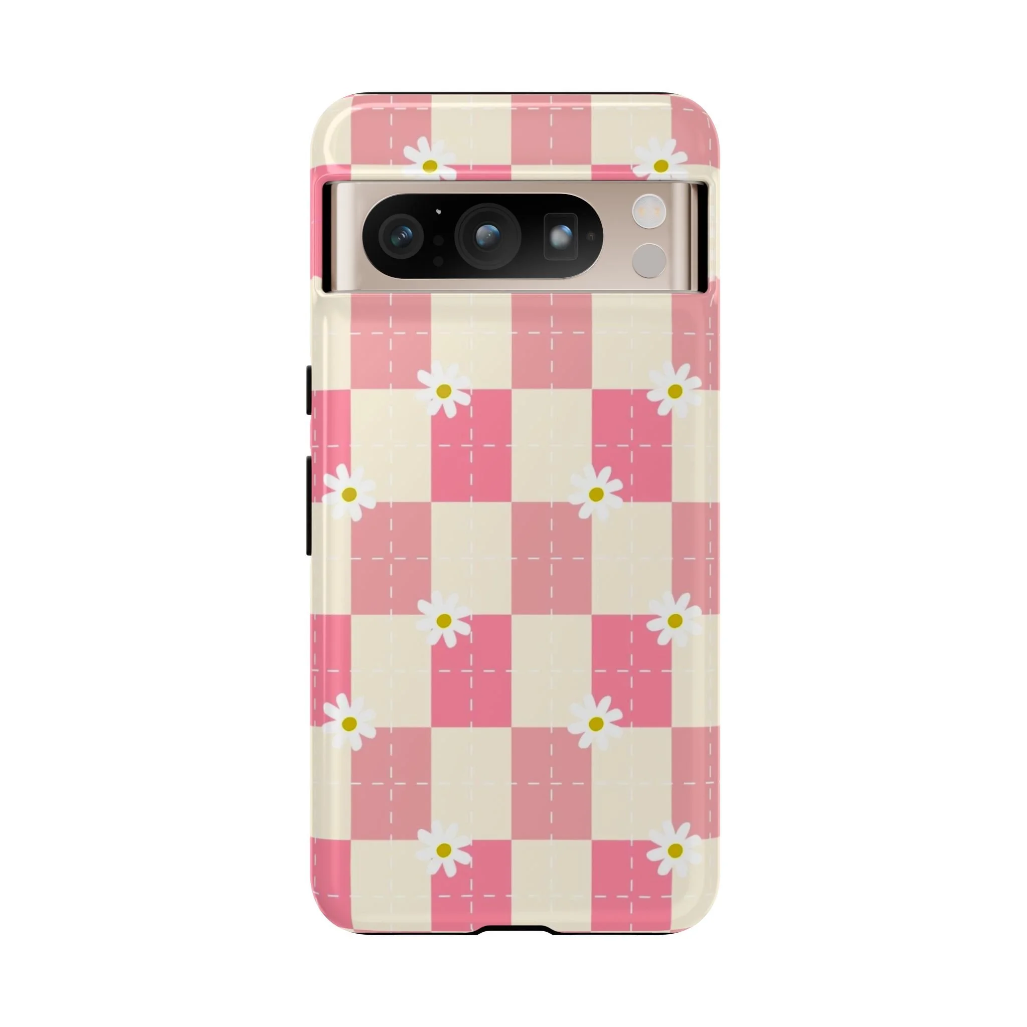 Pink Floral Chessboard | Tough Phone Case