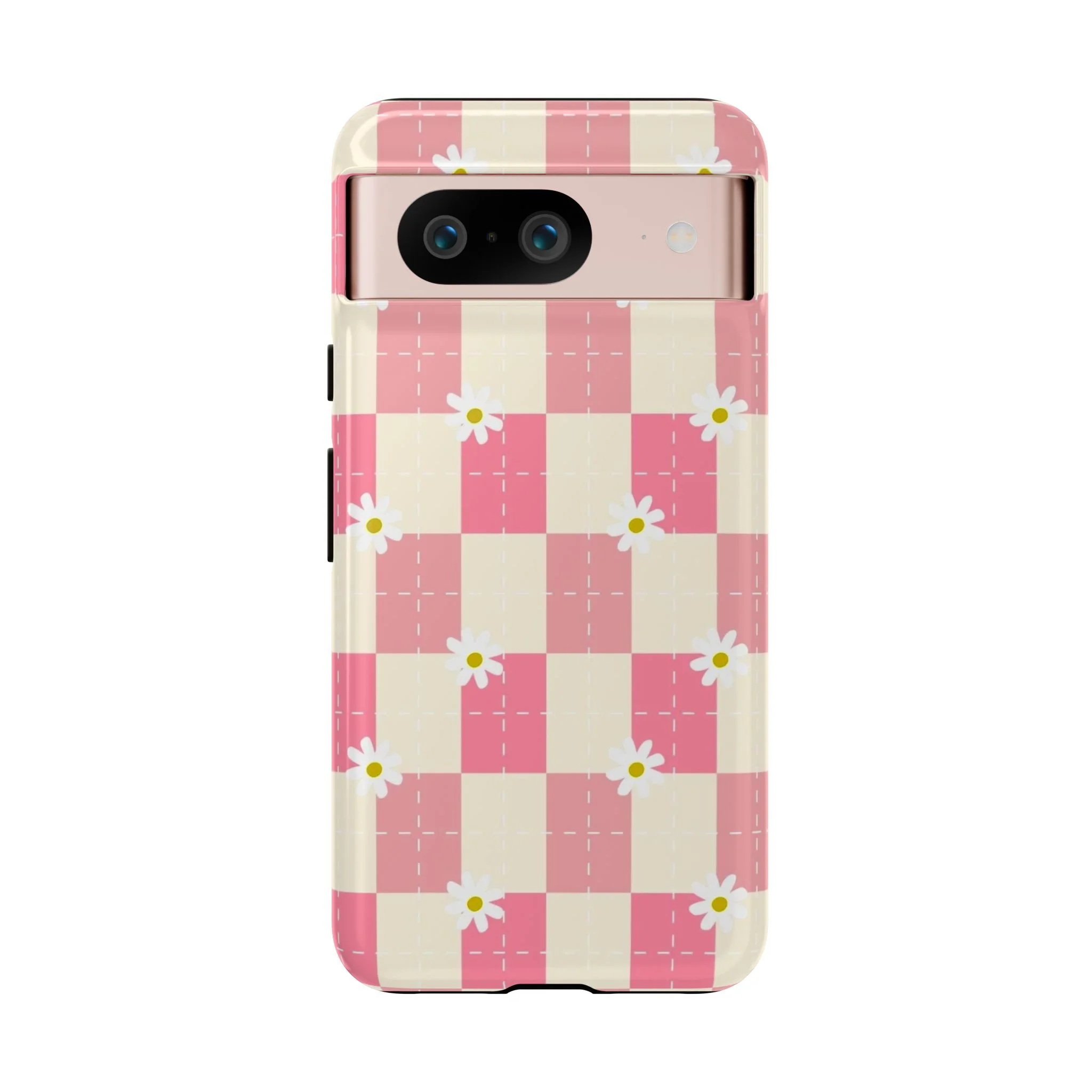 Pink Floral Chessboard | Tough Phone Case